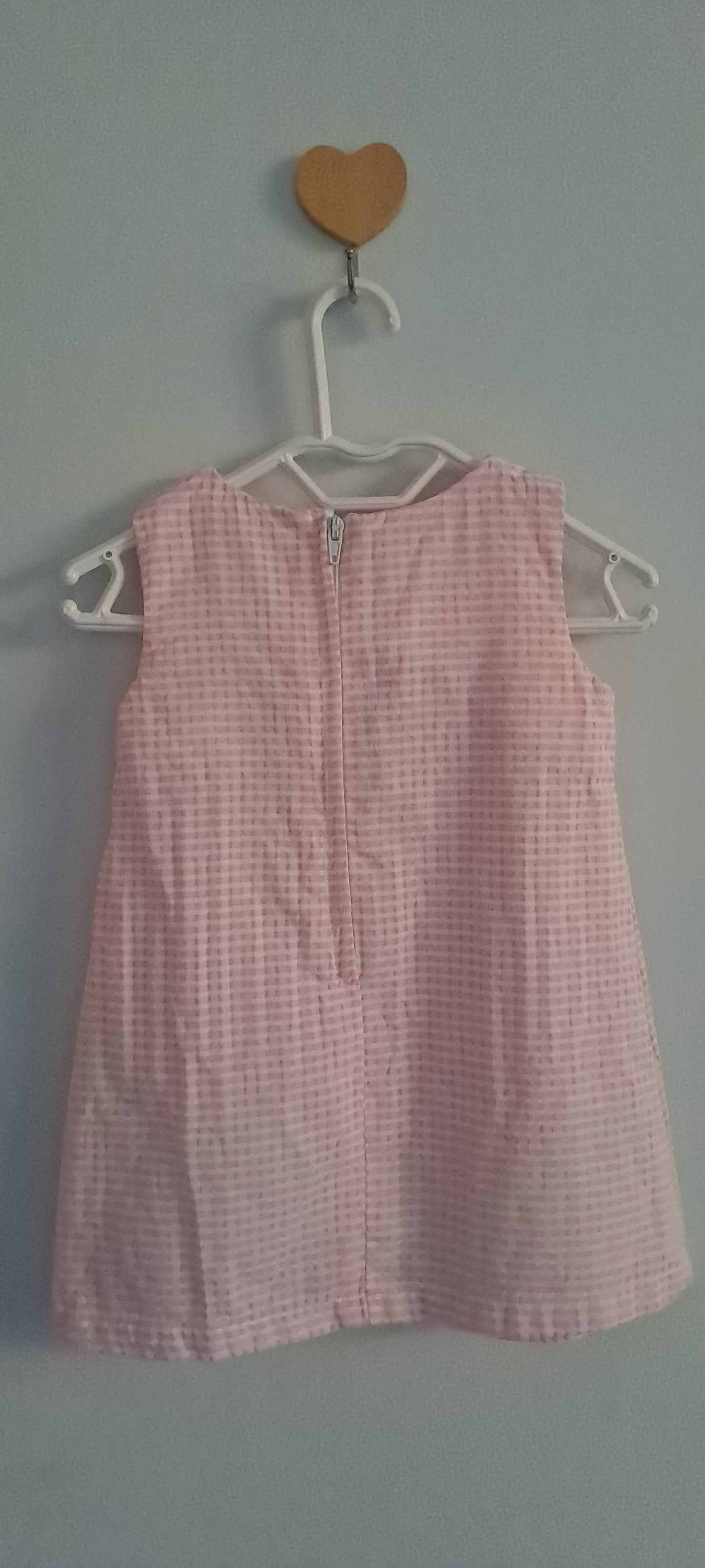 Keedo Original Pink Gingham Scalloped Collar Sleeveless Summer Dress 9-12 Months