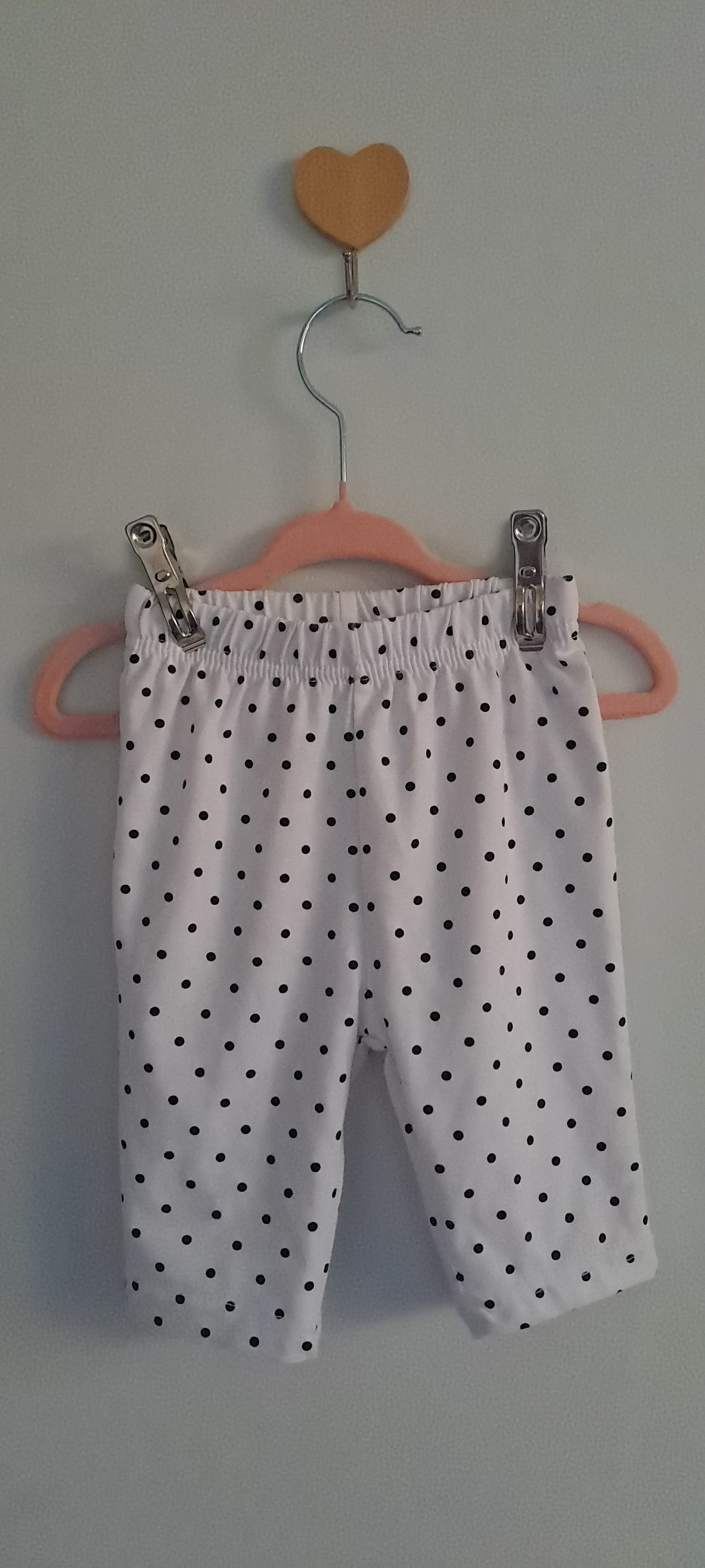 Ackermans Baby White & Black Polka Dot Leggings 12-18 Months