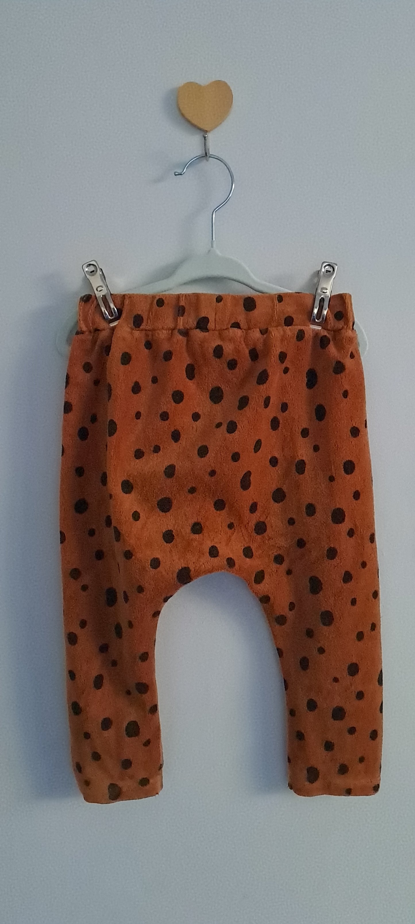 Cotton On Kids Rust Polka Dot Velour Jogger Pants 18-24 Months