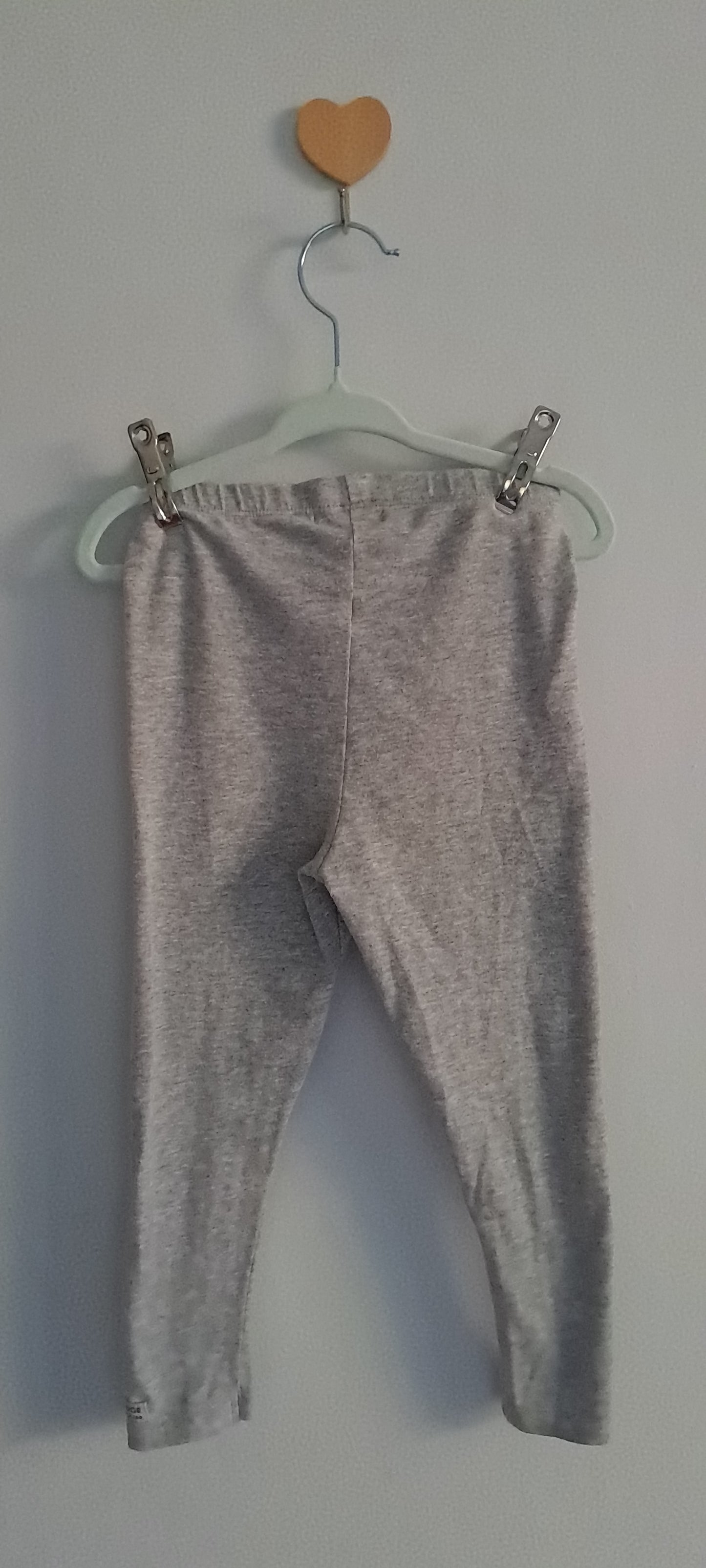 Sticky Fudge Plain Grey Marl Stretch Leggings 2-3 Years