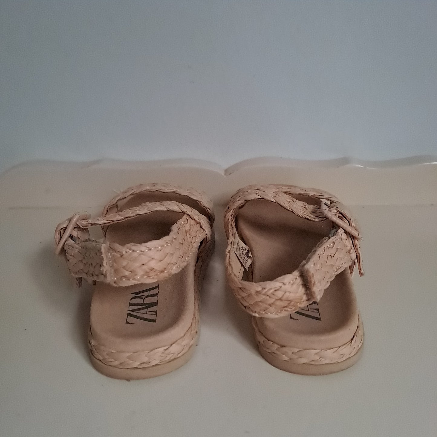 Zara Kids Beige Braided Rope Jute-Style Sandals UK/SA 8.5 (EU 26)