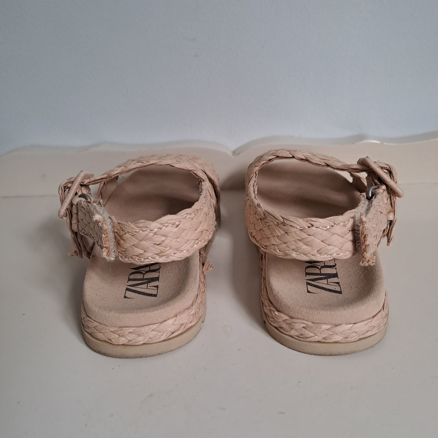 Zara Kids Beige Braided Rope Jute-Style Sandals UK/SA 9.5 (EU 27)