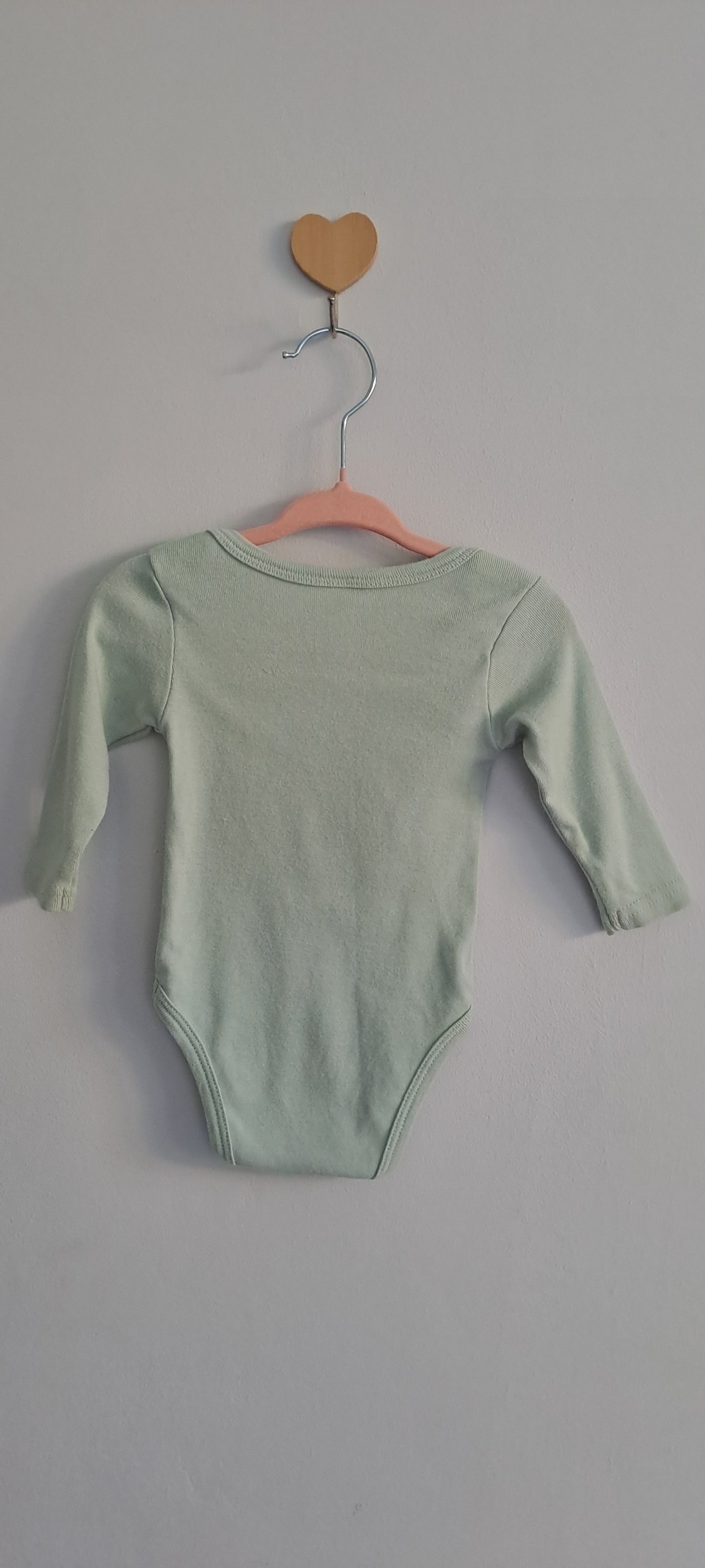 Mr Price Baby Girl Bunny 100% Cotton Long-Sleeve Bodysuit Sage Green 0-3 Months