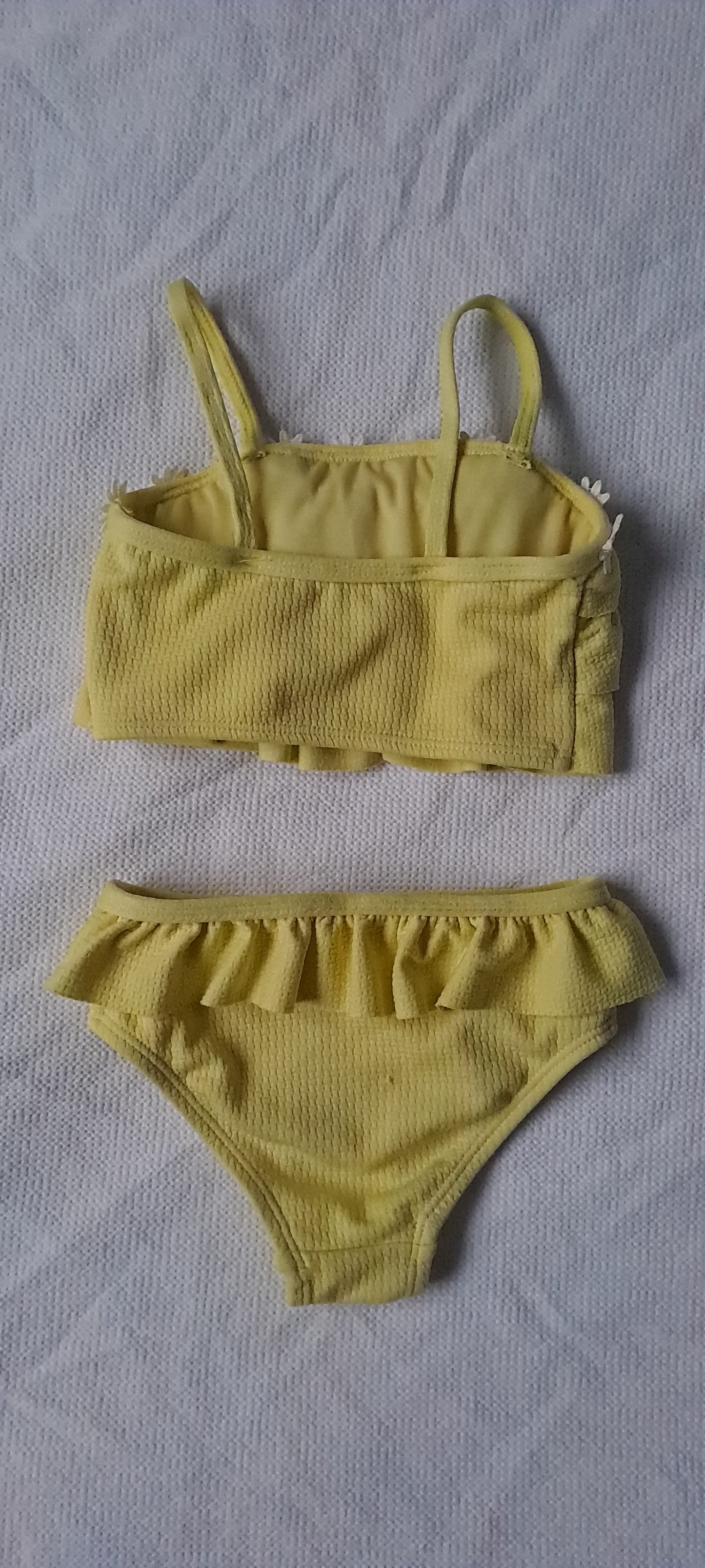 Real Kids Toddler Girl 2-Piece Ruffle Bikini Swimsuit Pastel Yellow 2-3 Years