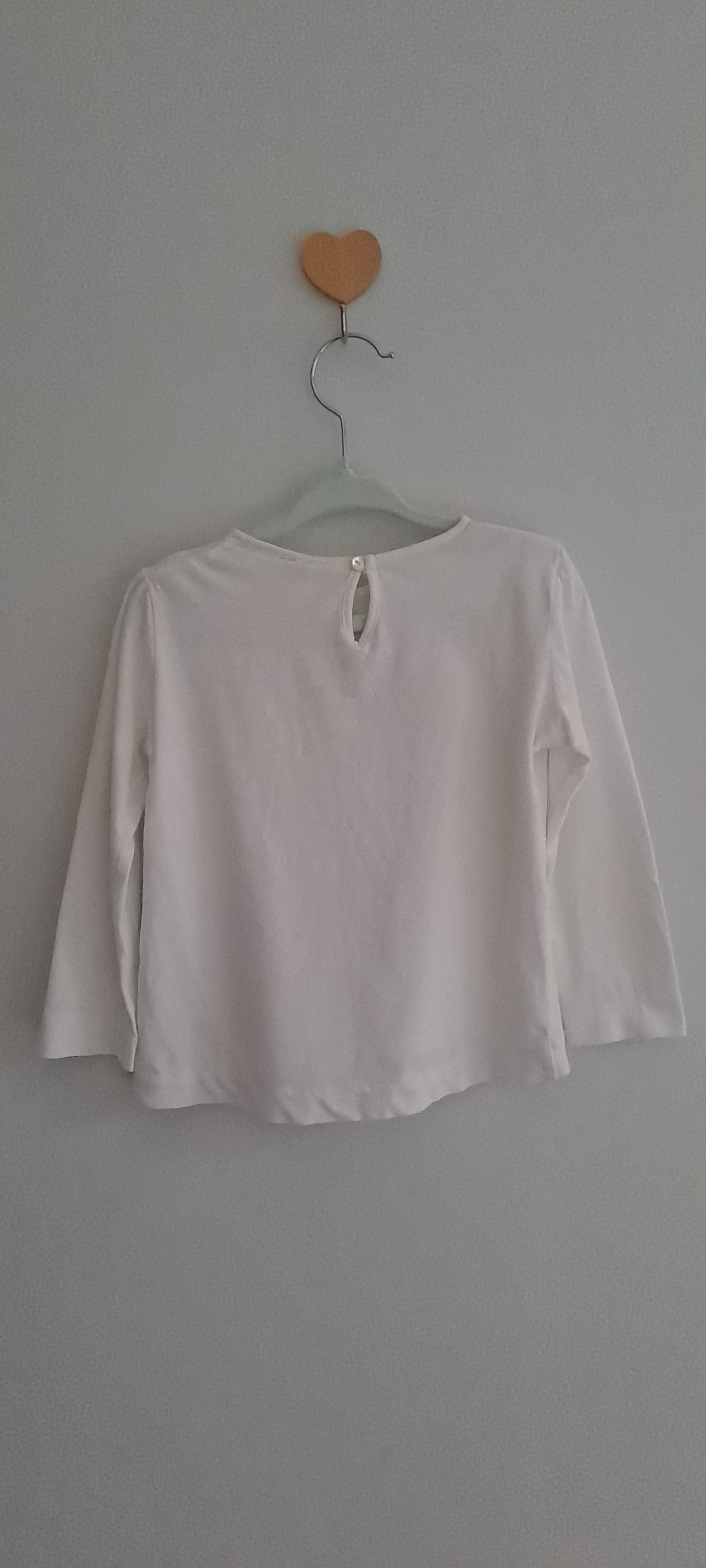 Zara Kids Girls Squirrel in Teacup Long-Sleeve Top White 2-3 Years
