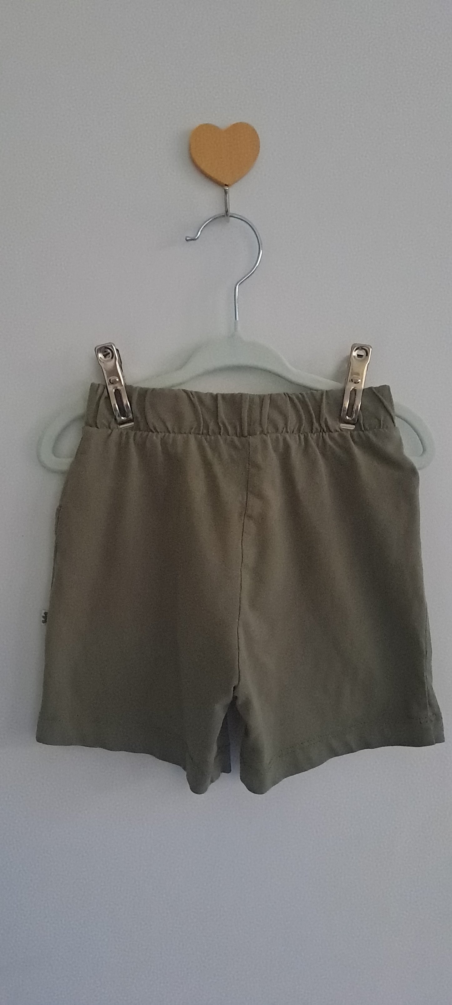 Woolworths Wooliesbabes Khaki Green "Mommy's Wild One" Pocket Shorts 12-18 Months
