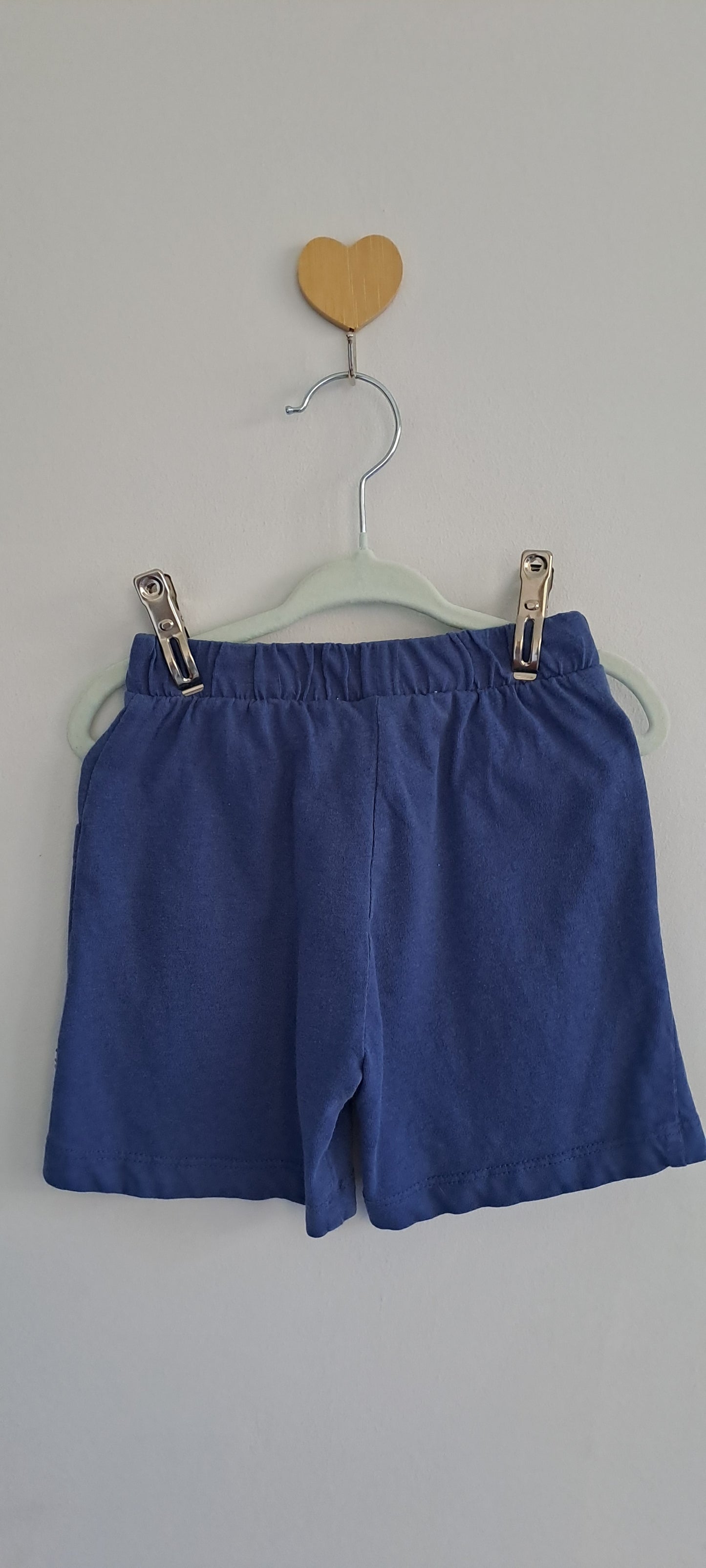Woolworths Wooliesbabes Mid-Blue "VROOM" Car Pocket Cotton Shorts 6-12 Months