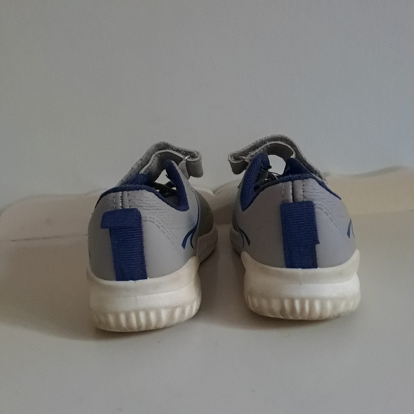 Toddler Boys Sporty Grey & Neon Lime Velcro Running Sneakers UK/SA 8