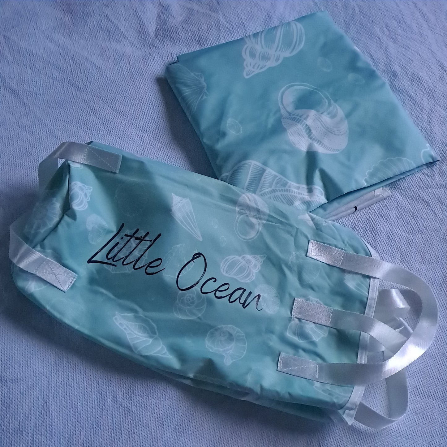 Little Ocean Mint Green Seashell Beach Pool & Travel Carrier Set