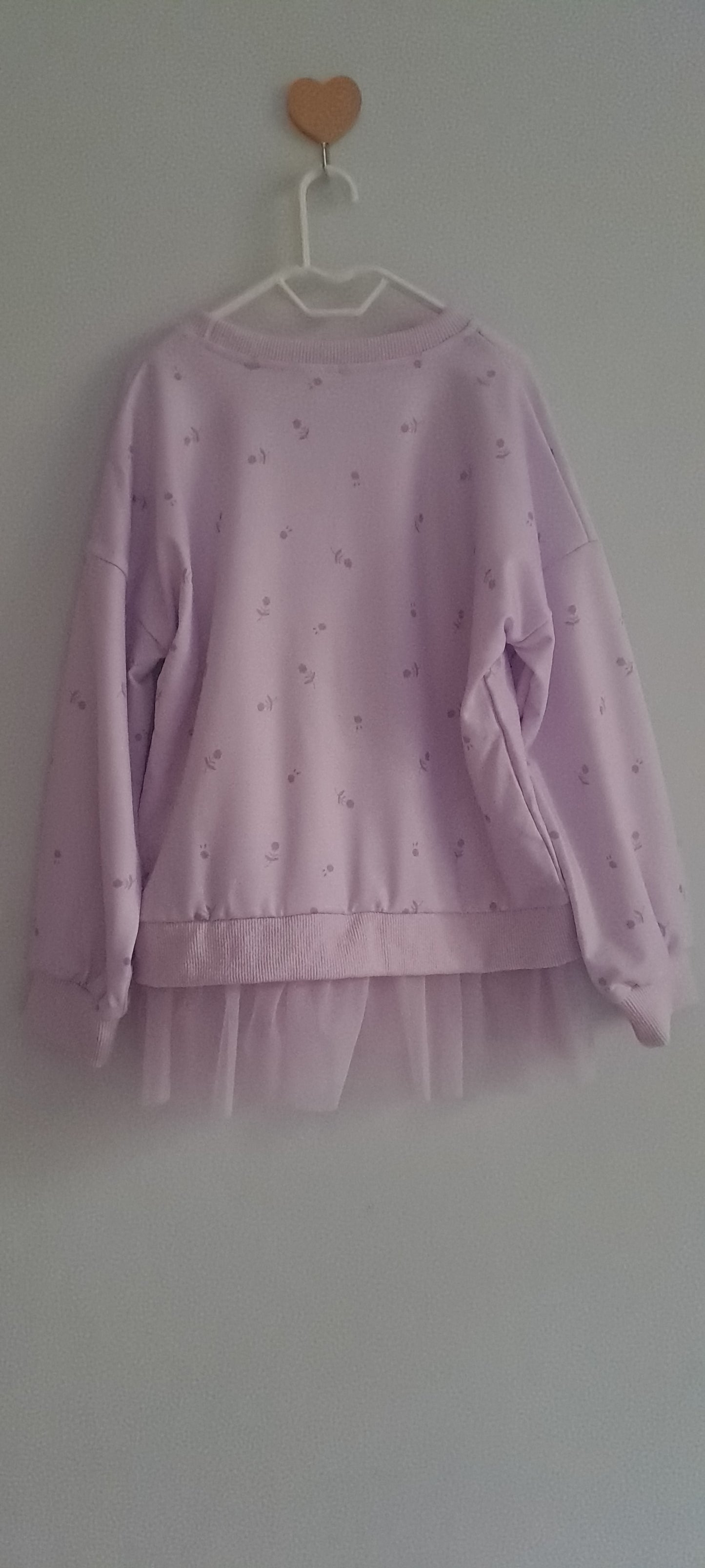 Girls Pastel Lilac Bunny Sweatshirt with Tulle Hem 4-5 Years