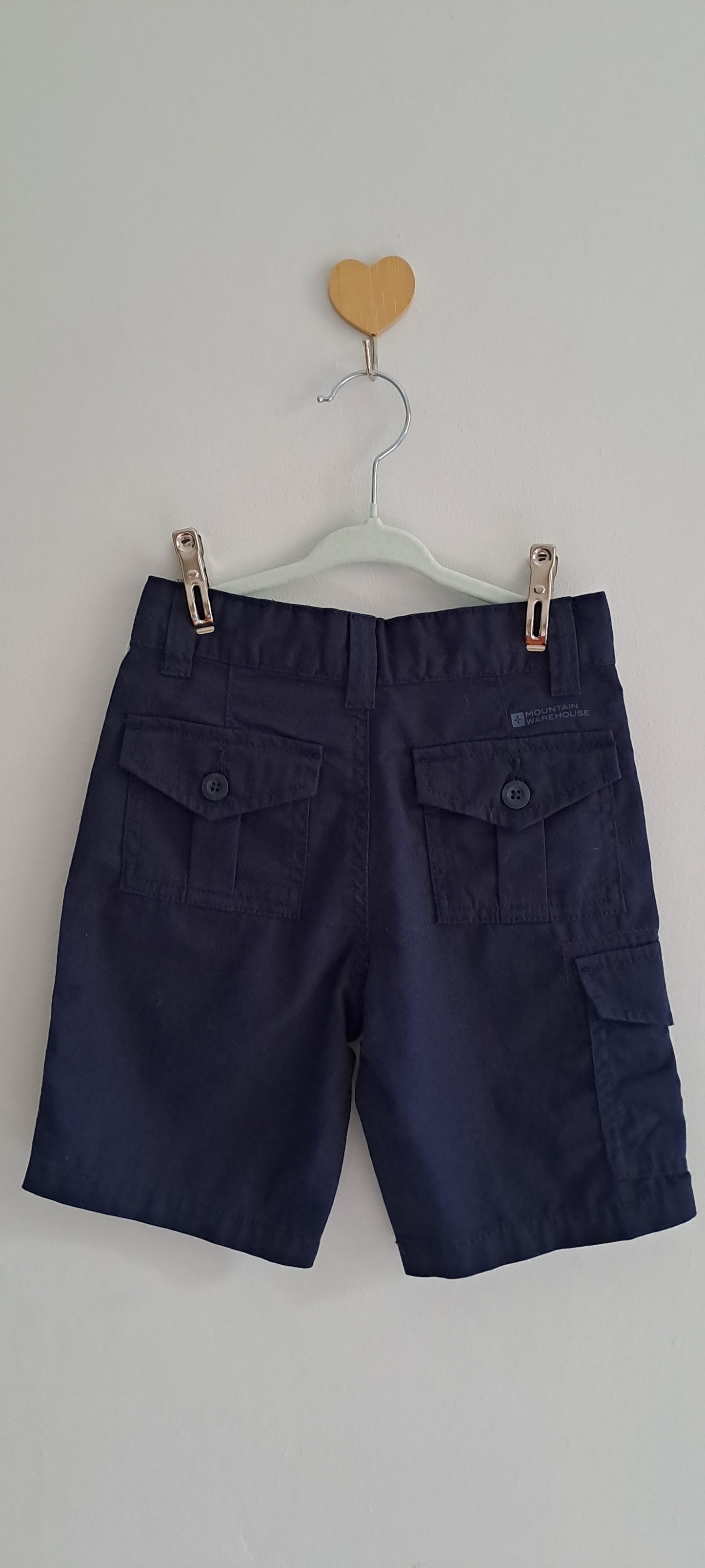 Mountain Warehouse Kids Navy Blue 100% Cotton Cargo Shorts 3-4 Years
