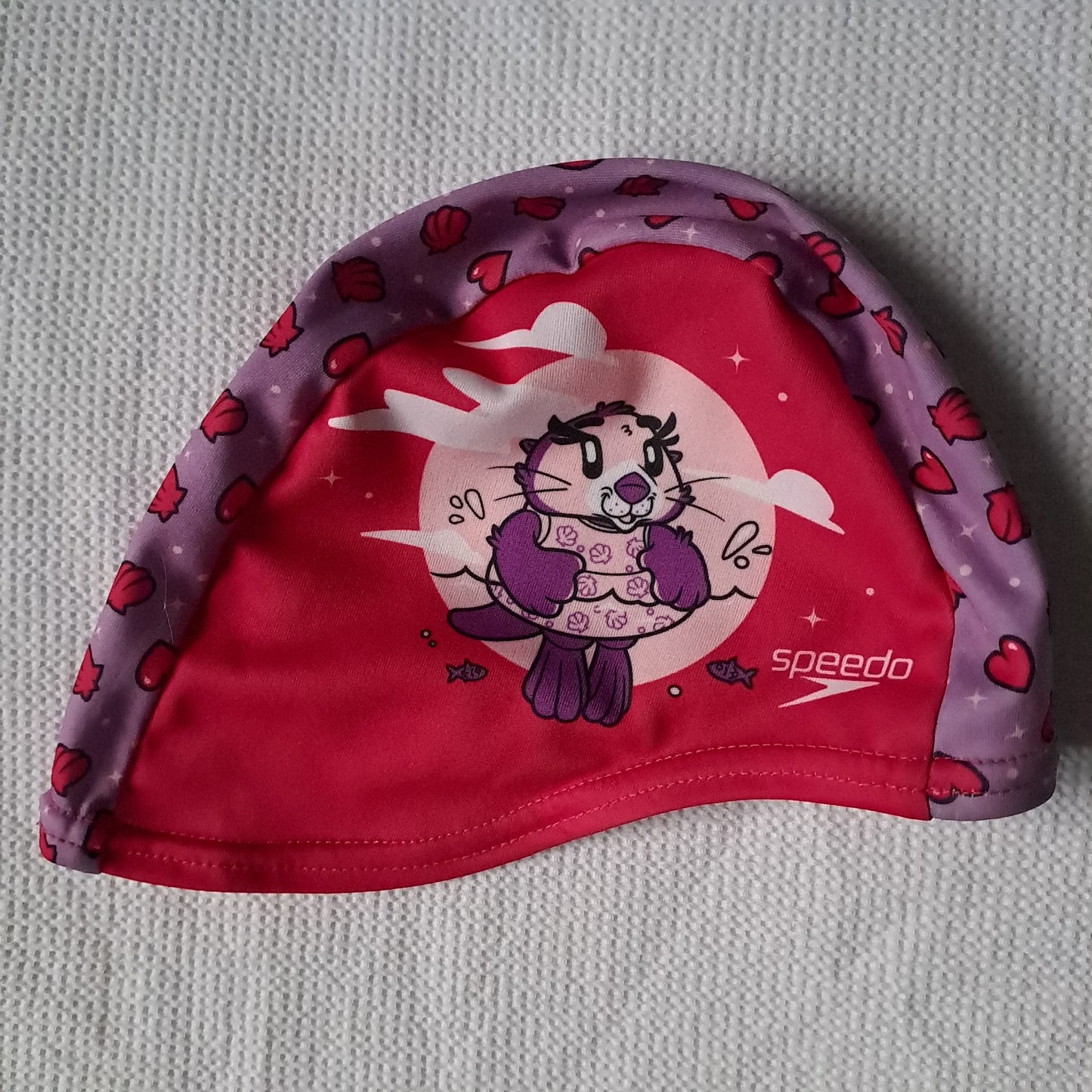 Speedo Junior Printed Polyester Swimming Cap (Aria the Sea Otter) One Size