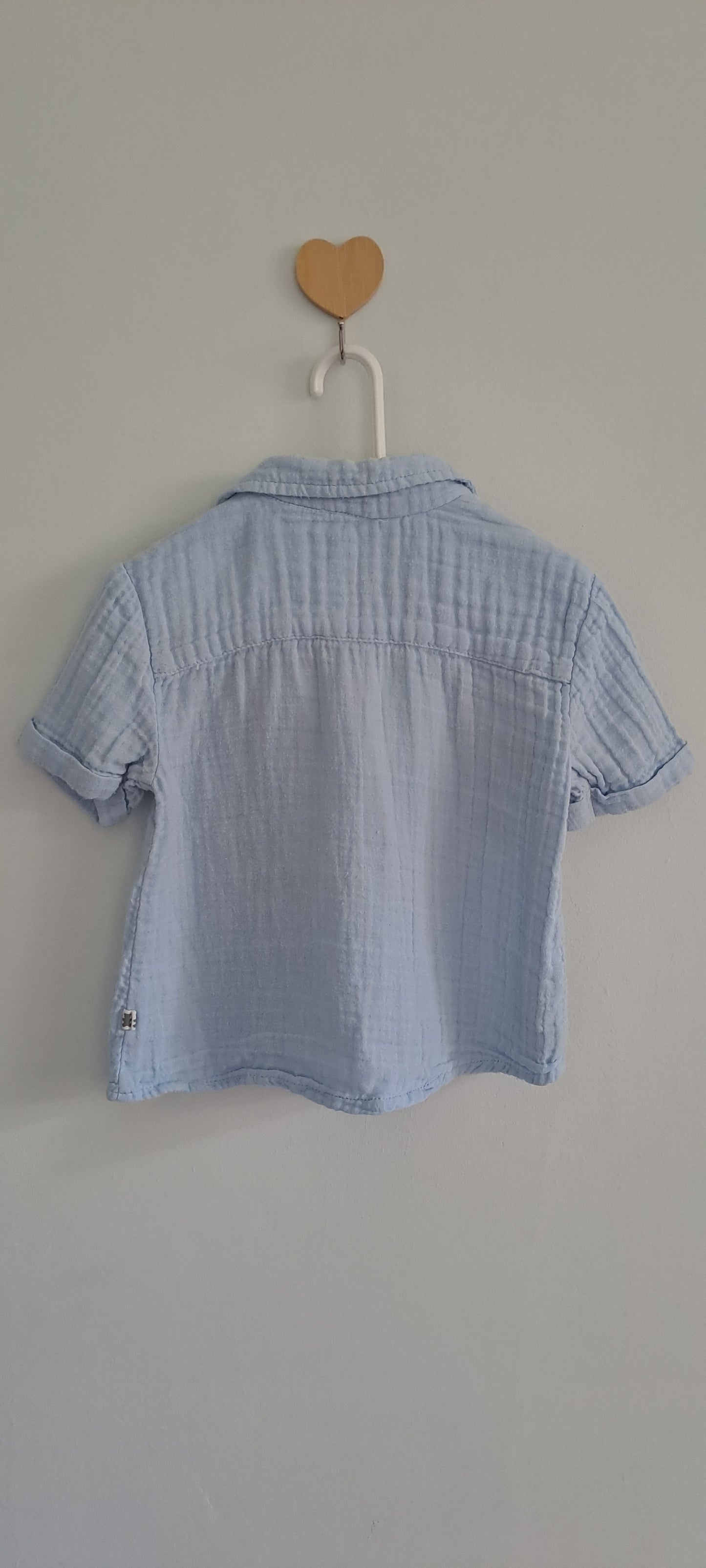 Woolworths Wooliesbabes Double-Gauze Muslin Short-Sleeve Button-Up Shirt 6-12 Months