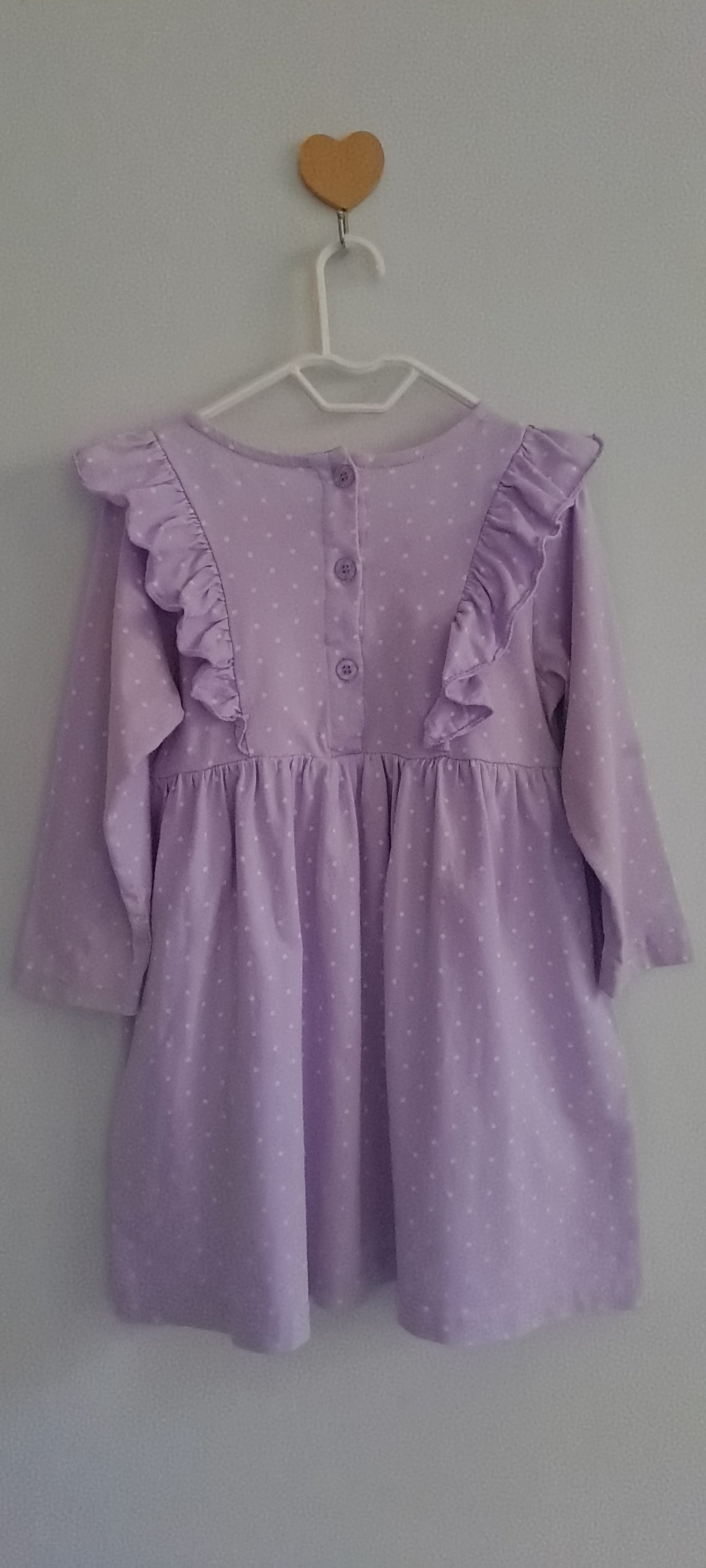 Pop Candy Girls Lilac Polka Dot Unicorn Appliqué Dress 3-4 Years