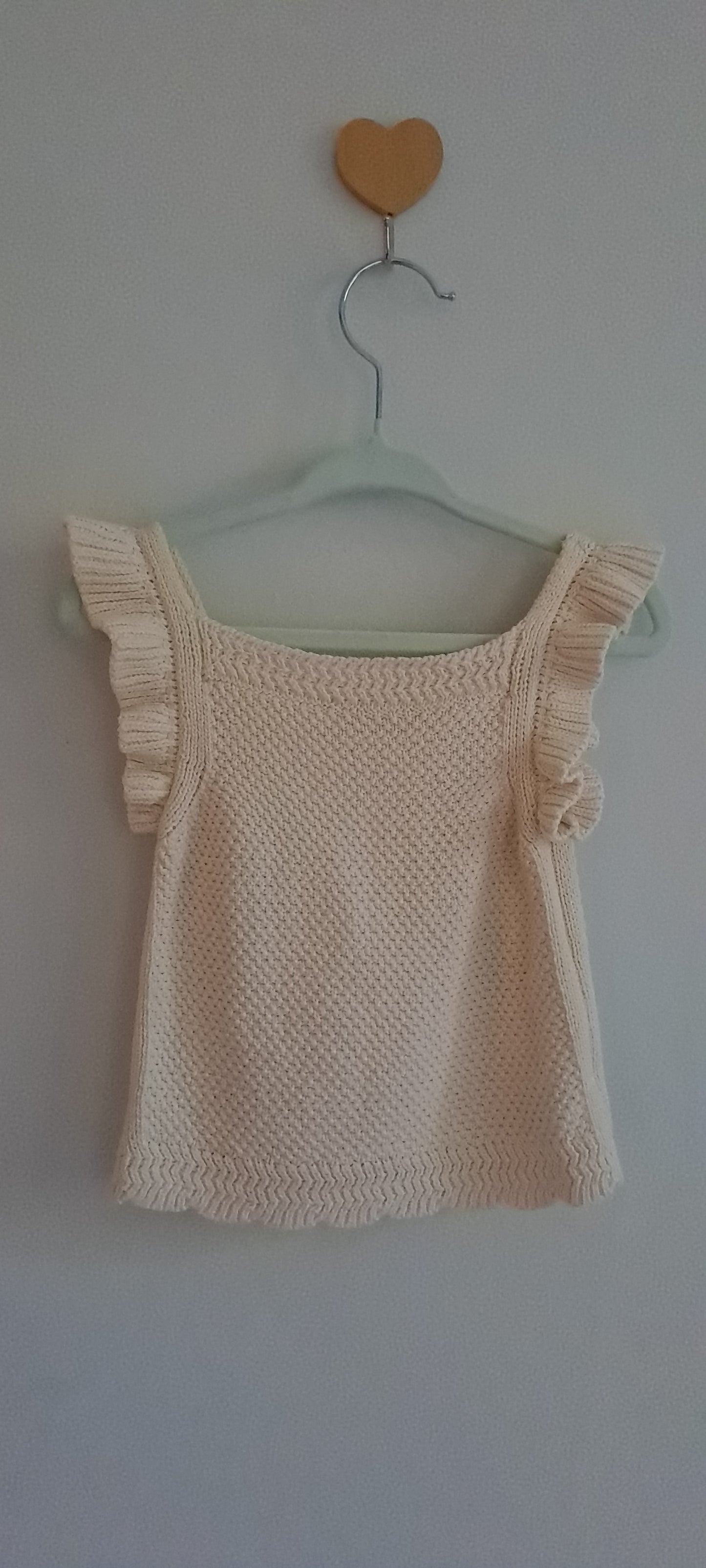 Woolworths Toddler Girls Embroidered Knit Ruffle Vest Top 3-4 Years
