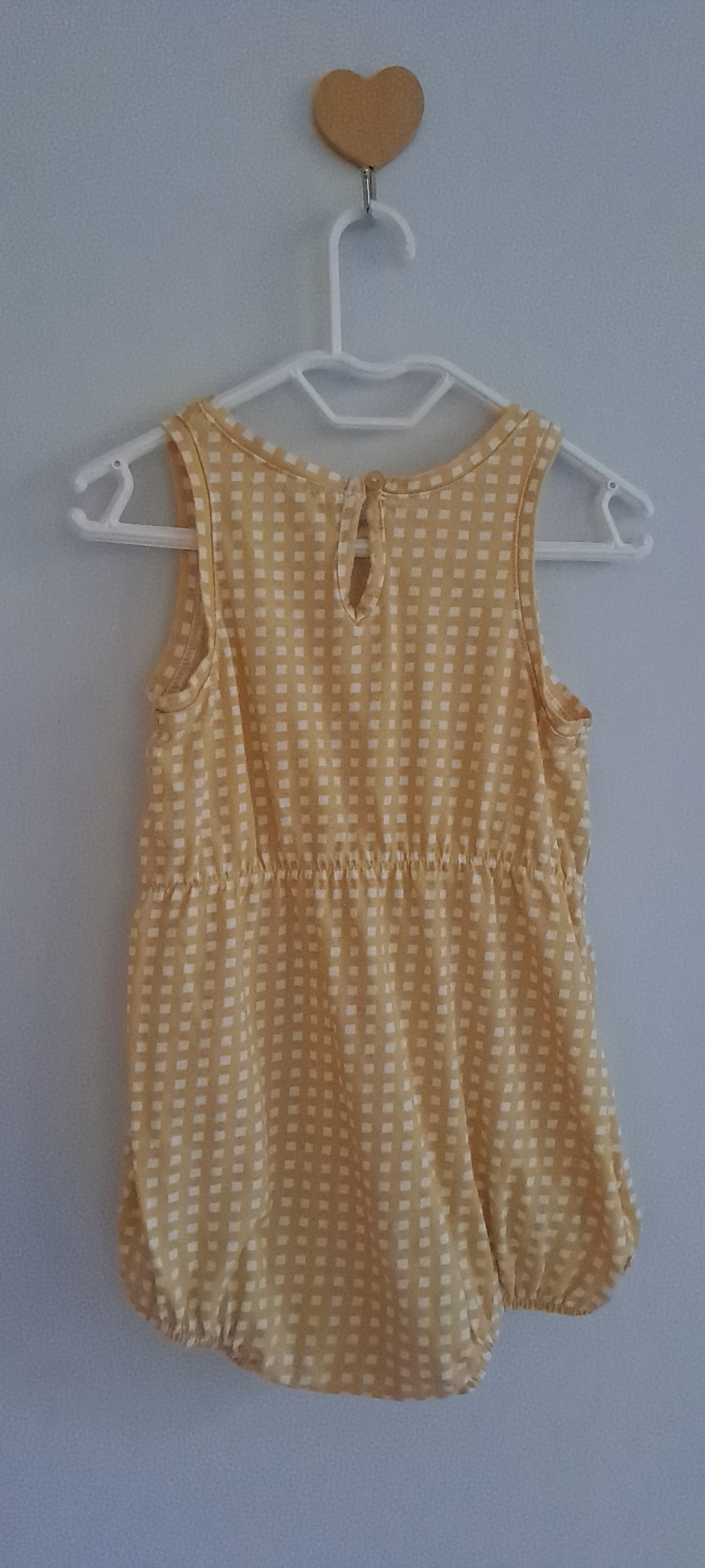 Woolworths Baby Girls Yellow Gingham Sleeveless Romper 12-18 Months