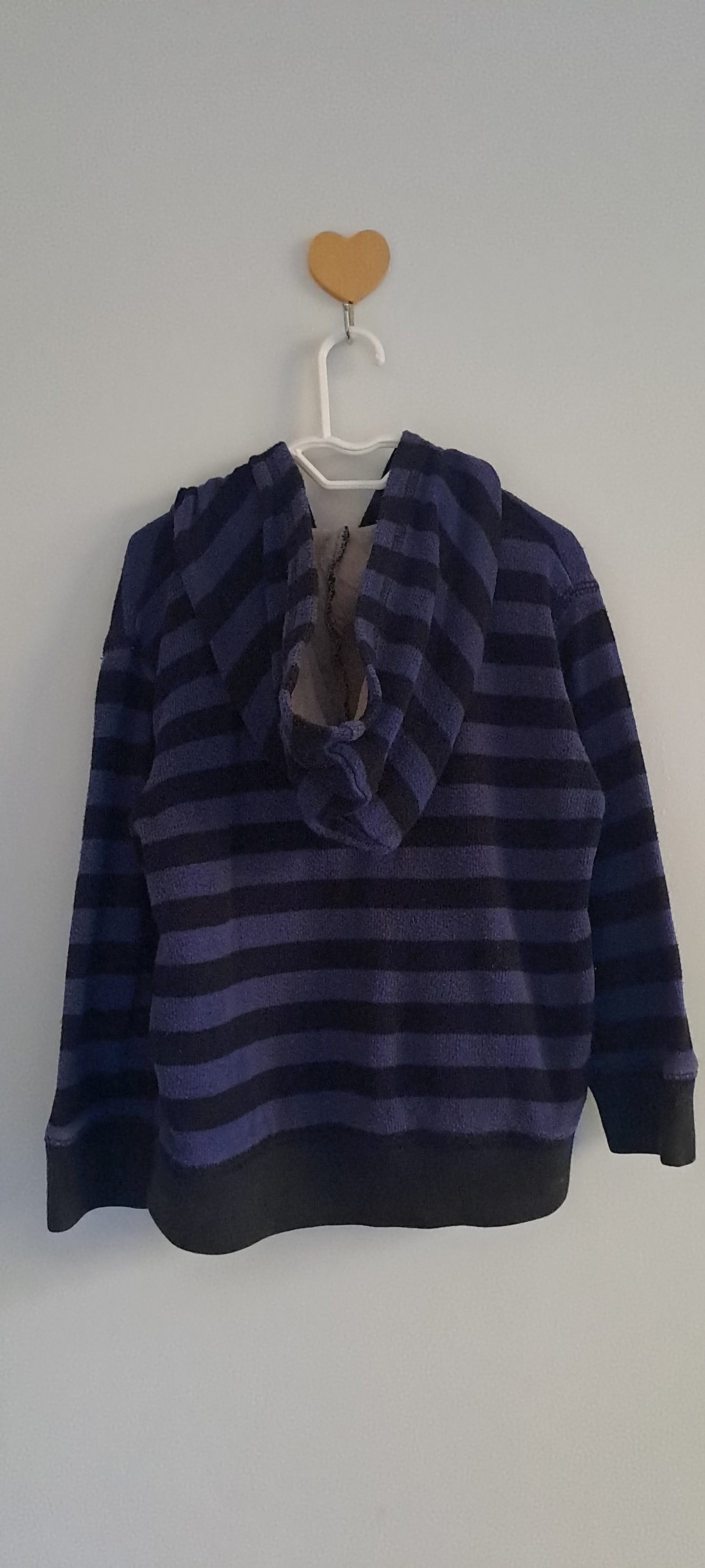 Baby Gap Toddler Boys Deep Purple & Black Striped Zip-Up Hoodie 18-24 Months