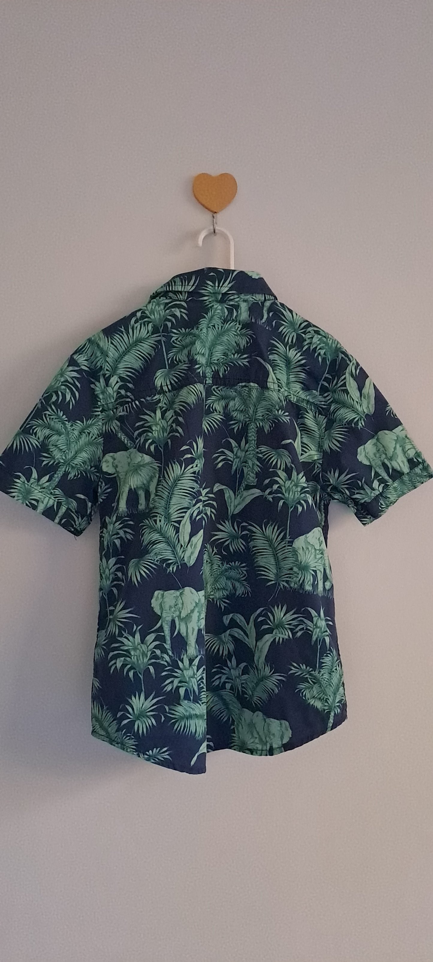 Woolworths Boys Tropical Jungle Elephant Button-Down Shirt 5-6 Years