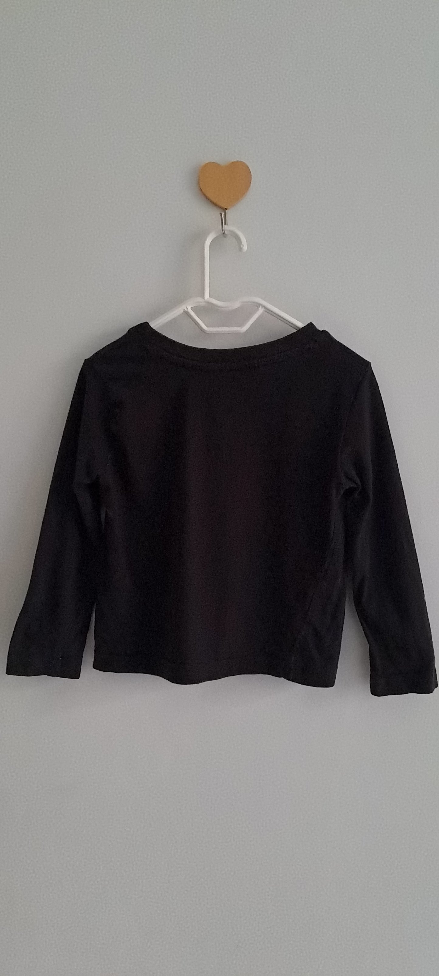Real Kids Boys Plain Black Long Sleeve Cotton Tee 1-2 Years