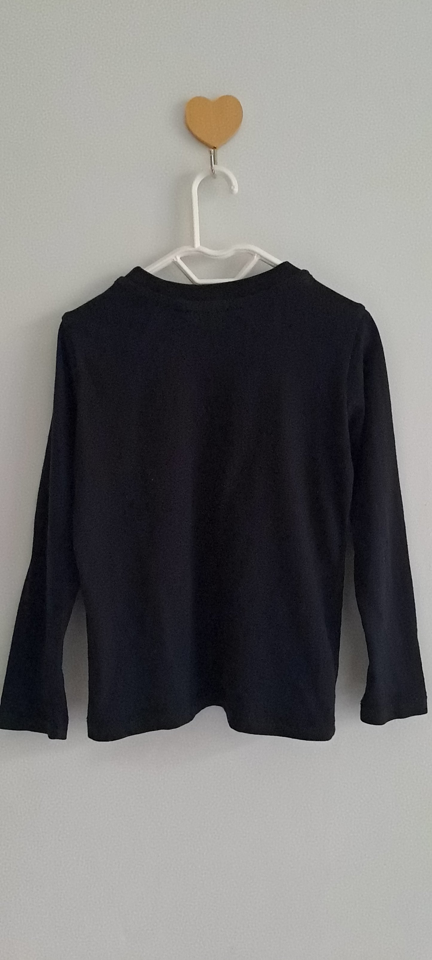 Real Kids Boys Plain Black Long Sleeve Cotton Tee 3-4 Years