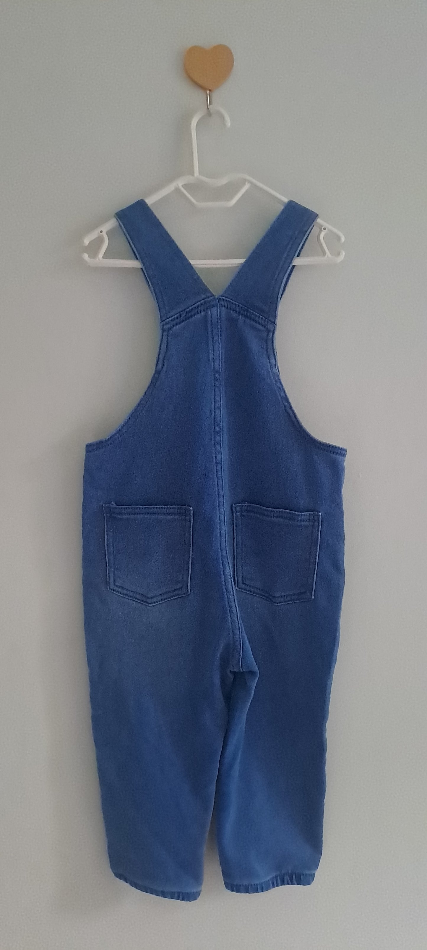 Kuniboo Baby Boys Blue Denim Button-Front Dungarees 12-18 Months