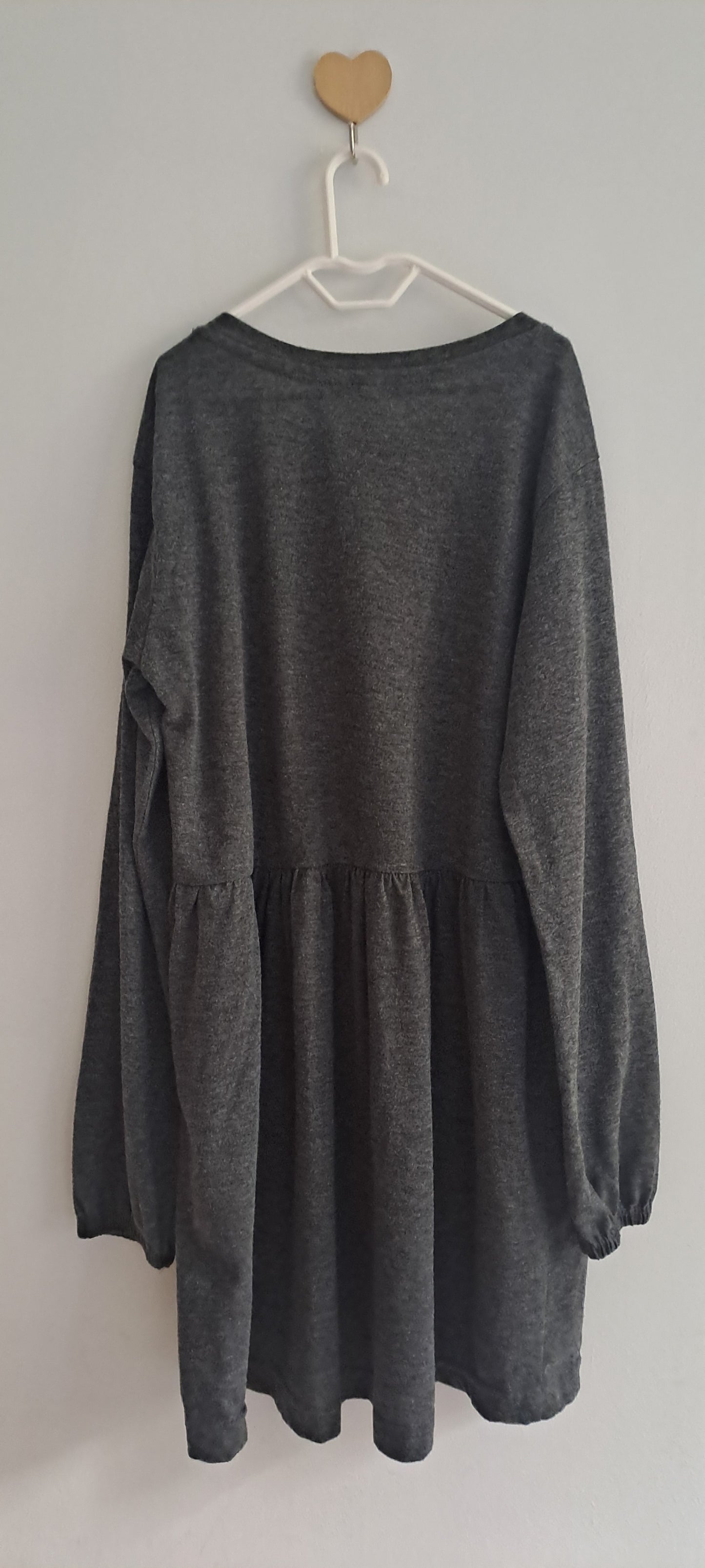 Real Kids Girls Charcoal Grey "Keep the Planet Safe" Long Sleeve Dress 9-10 Years