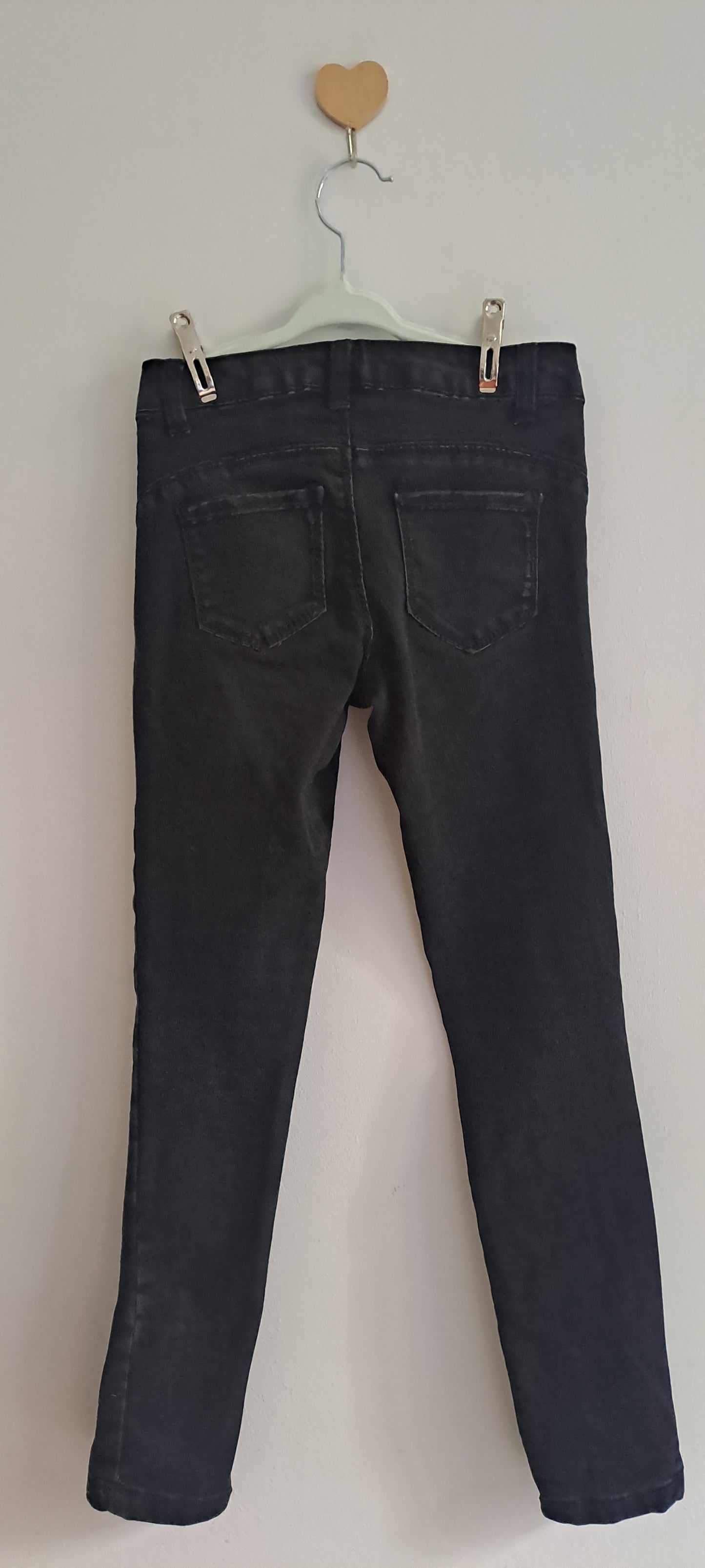 Pink Angel Girls Classic Washed Black Skinny Denim Jeans 8-9 Years
