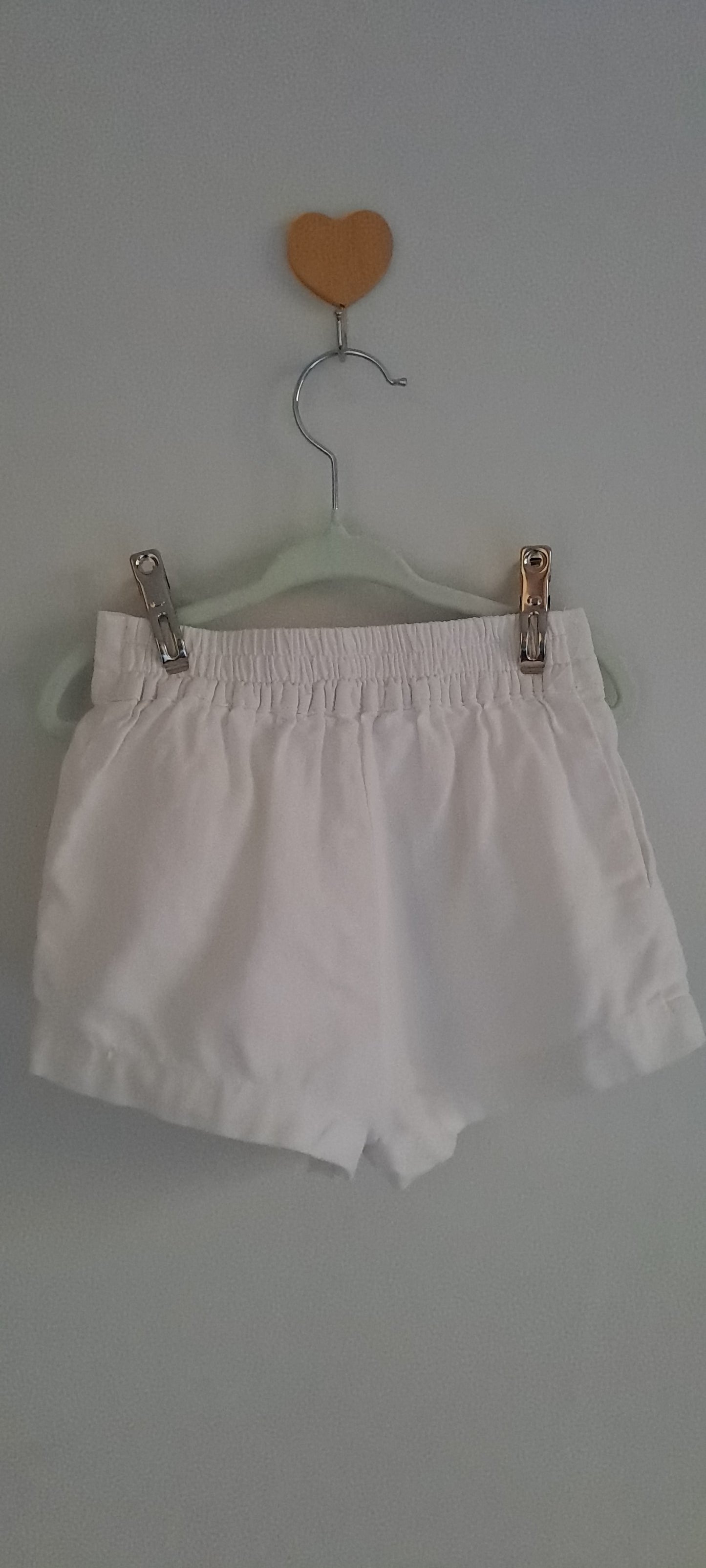 Cotton On Kids Girls White Linen-Blend Tailored Shorts 18-24 Months