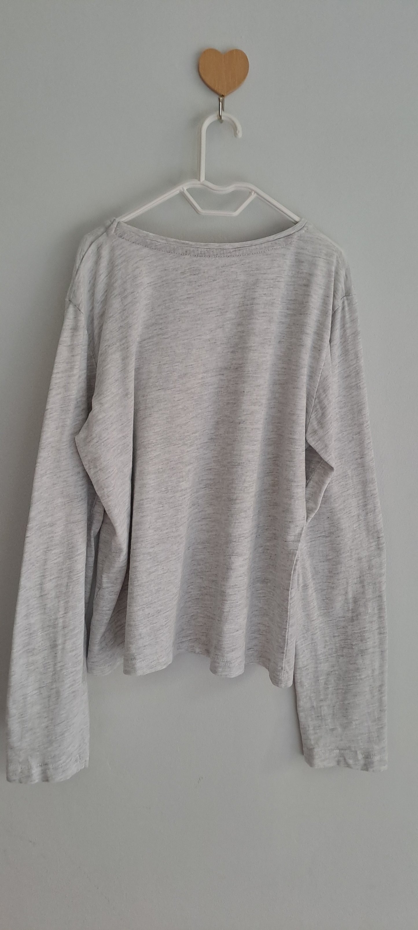 Primark Kids Girls Grey Marl "Be Kind To Yourself" Long Sleeve Top 9-10 Years