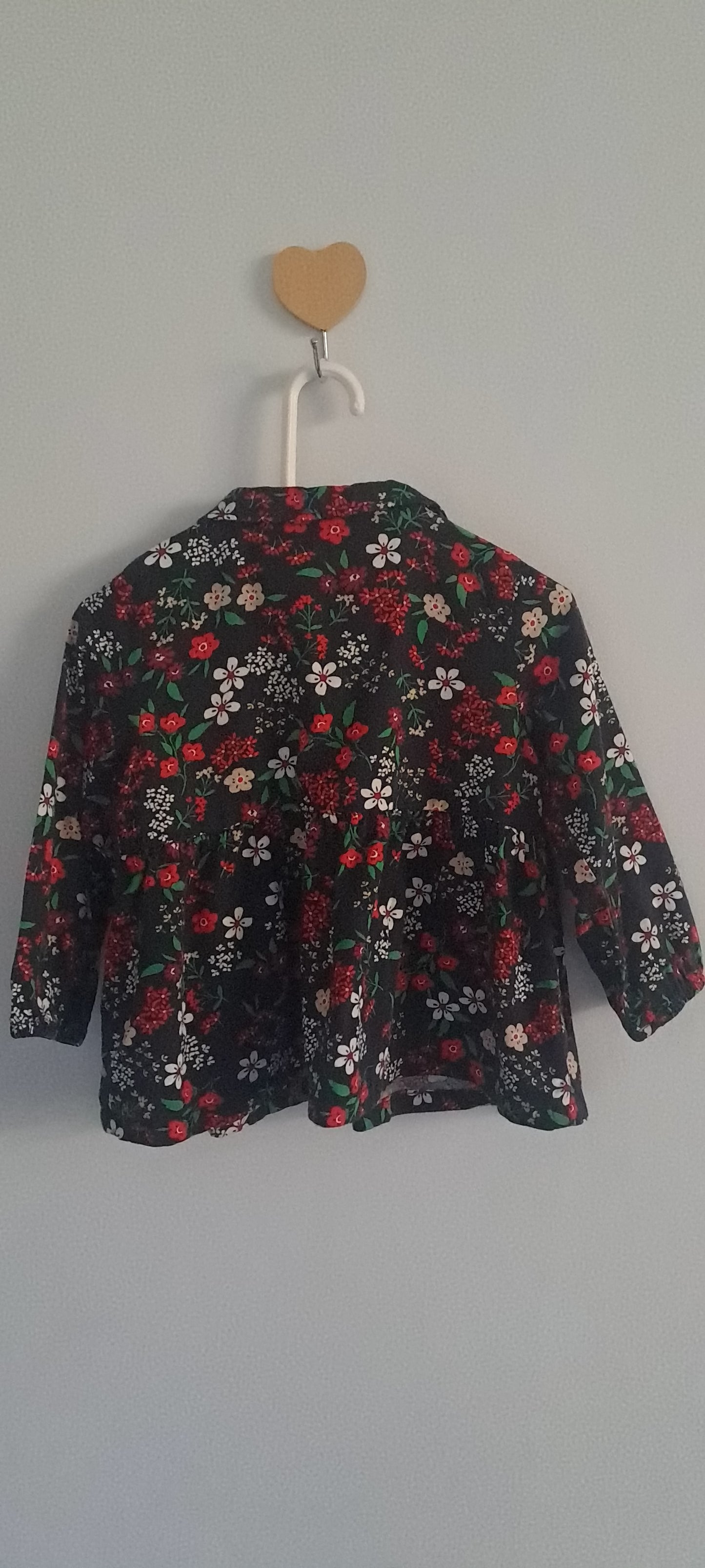 Carter's Baby Girls Black Ditsy Floral Button-Down Peplum Top 6-9 Months
