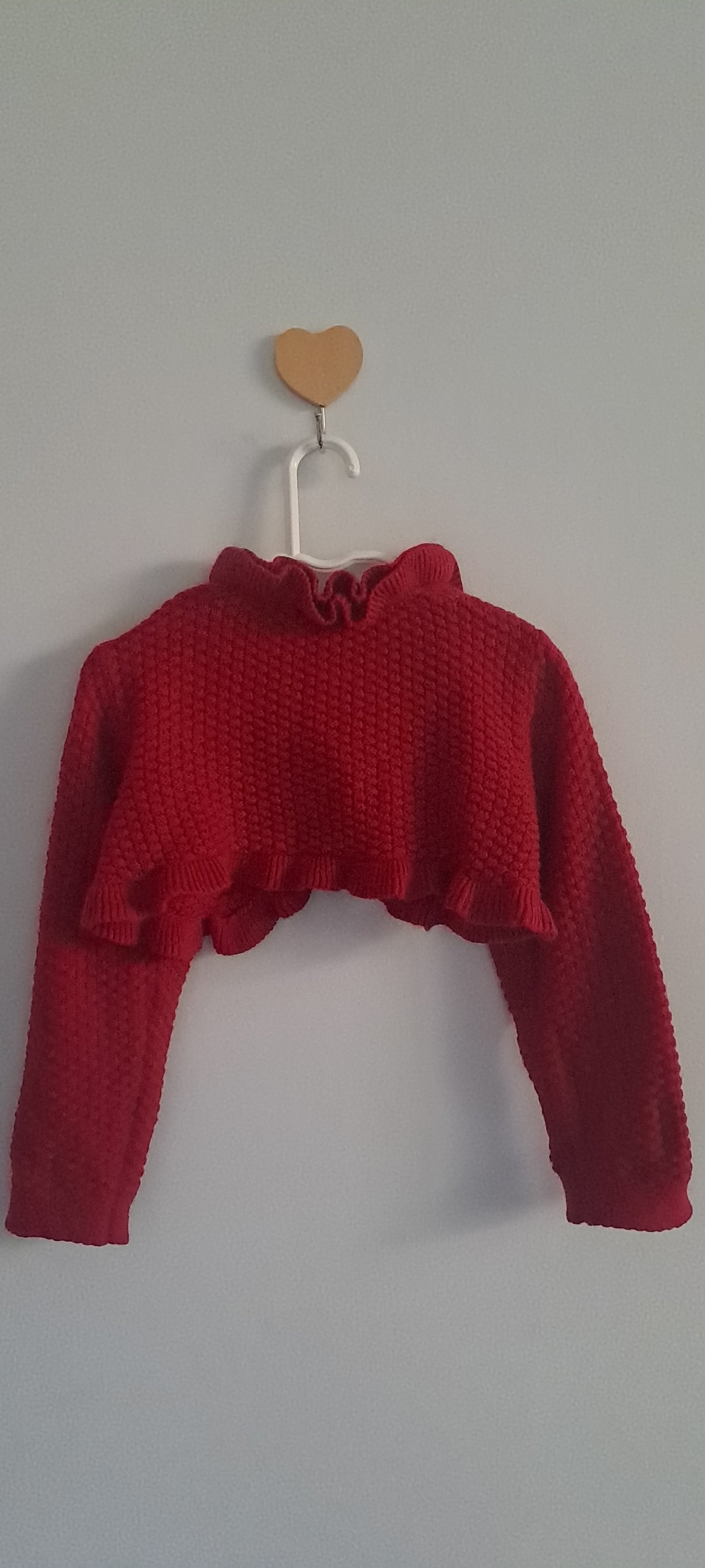 Mayoral Baby Girls Red Textured Ruffle Shrug Bolero Cardigan 12-18 Months
