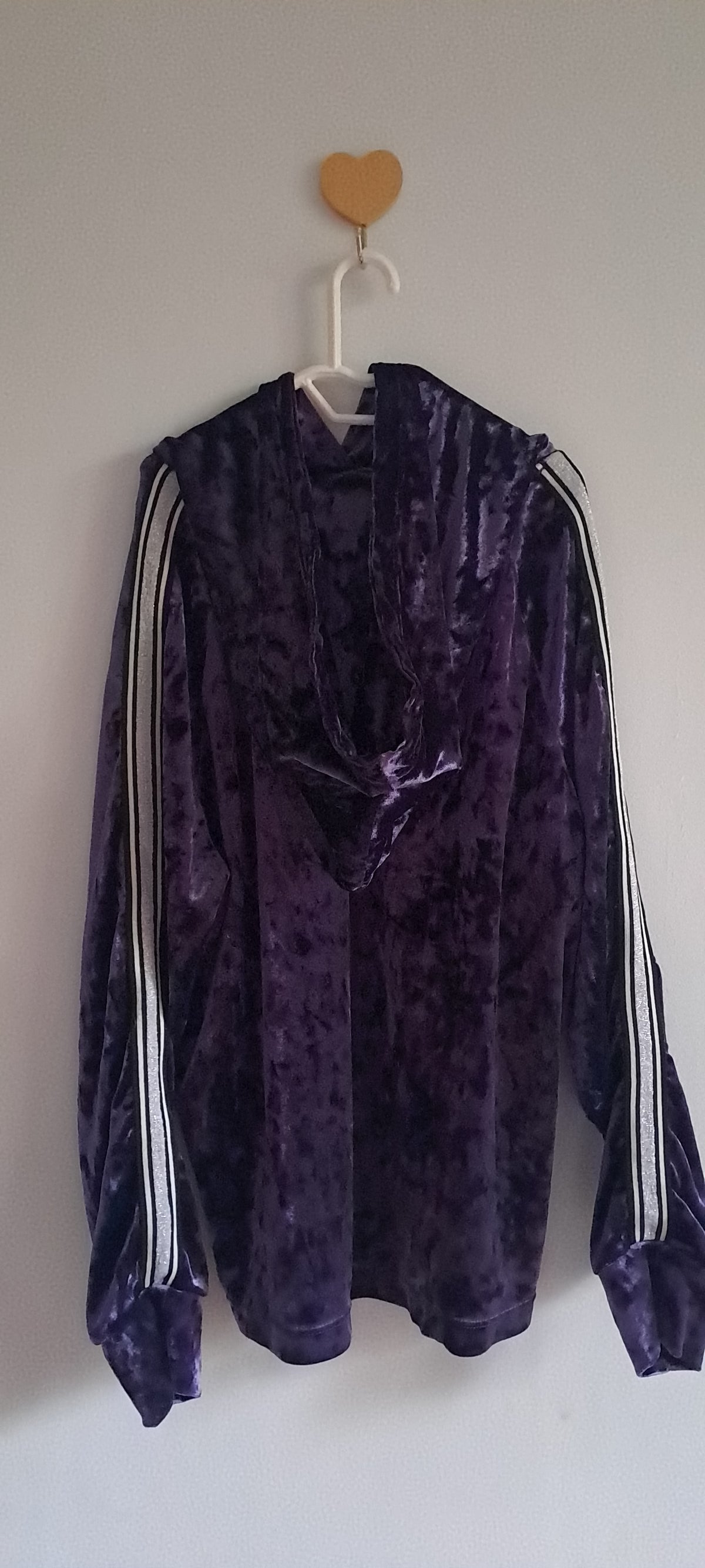 Lindex Kids Deep Purple Crushed Velvet Hooded Sweater 8-10 Years
