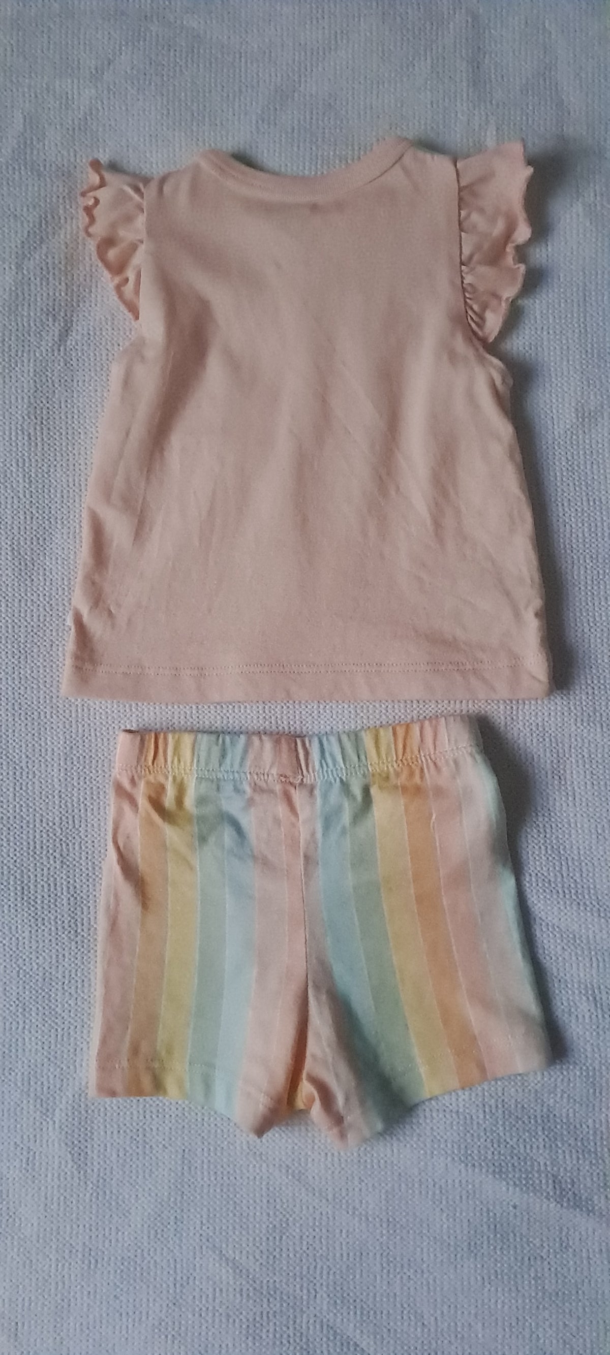 Woolworths Baby Girl "Purrmaid" Flutter Sleeve Pyjama Short Set 3-6 Months