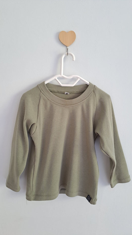Long-Sleeve Ribbed Sage Set Unbranded 12-18 Months