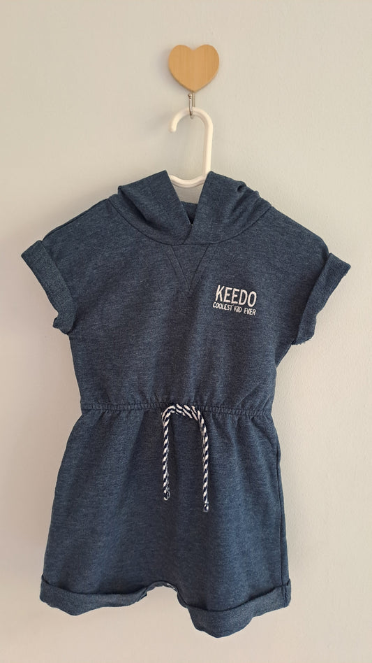 Navy Playsuit with Hood, Keedo 3-6 Months