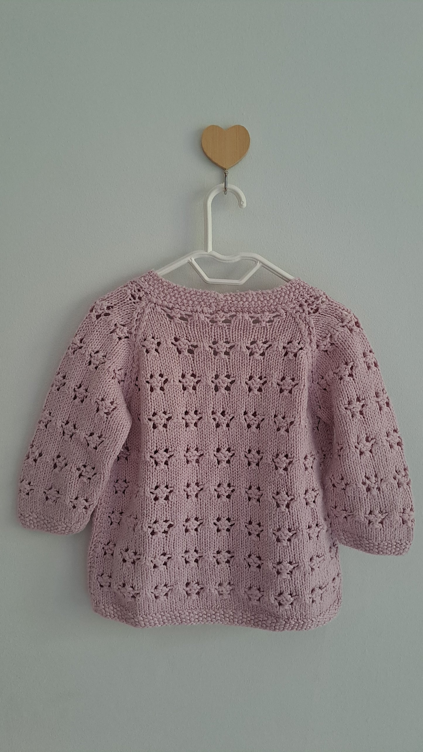 Dainty Knitted Jersey Light Purple with Shell Buttons 6-12 Months