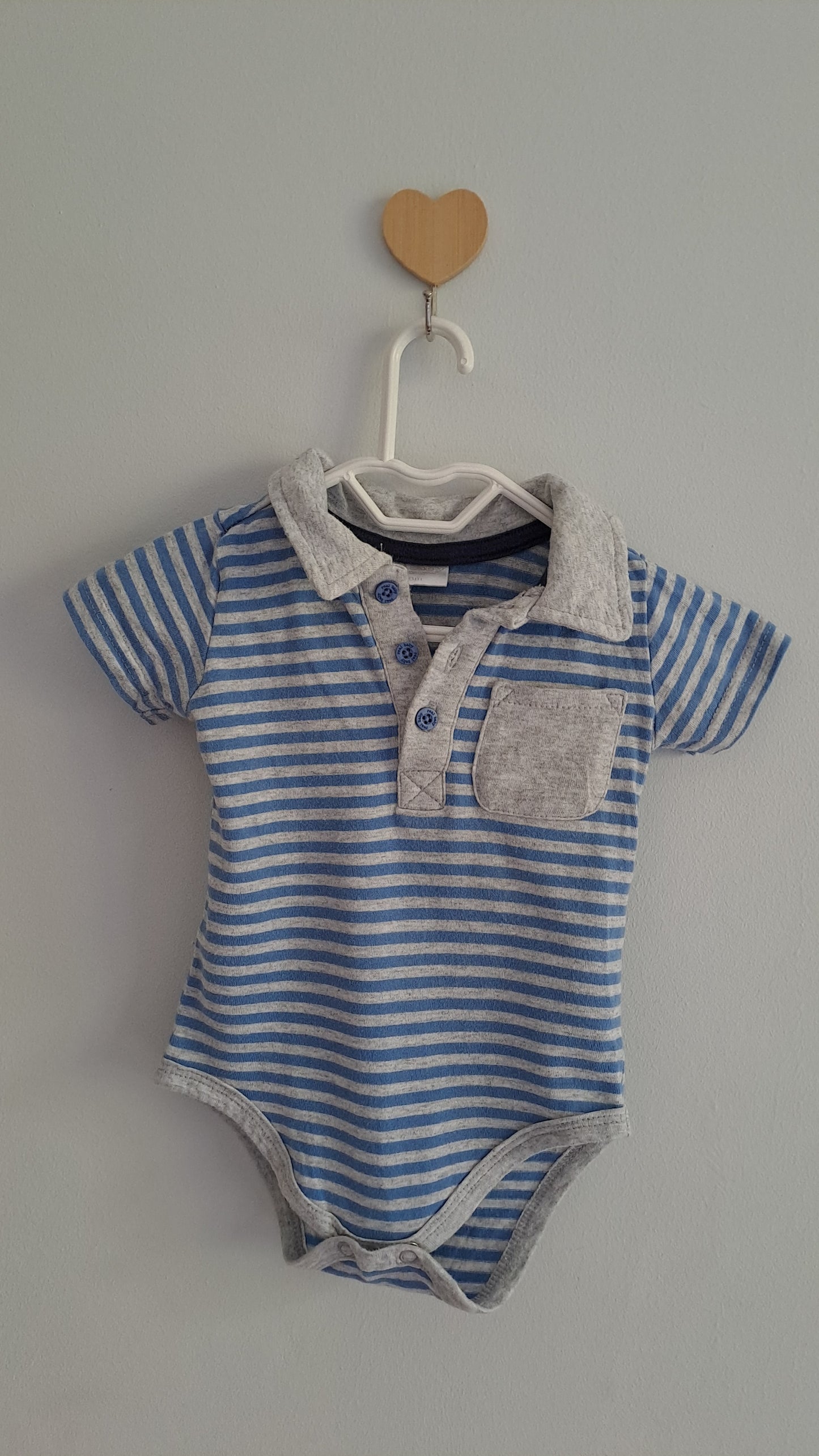 Striped Blue & Grey Babygrow Pick n Pay 3-6 Months