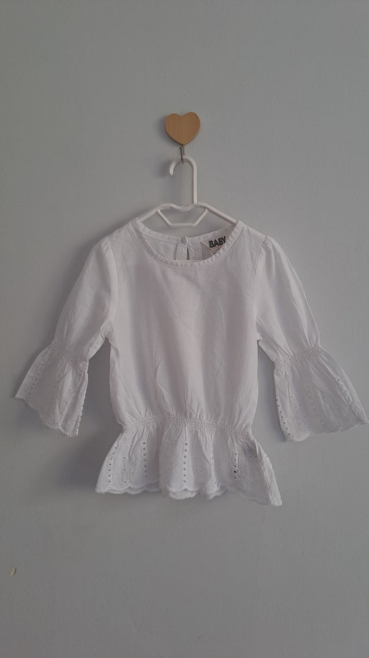 White Anglais Blouse Cotton On 12-18 Months