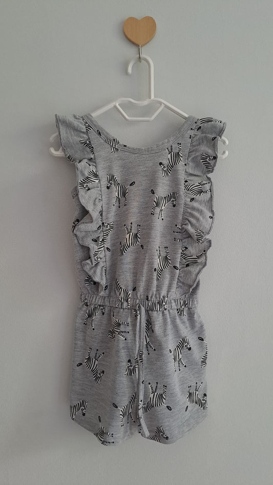 Girls Grey Zebra Ruffle Playsuit Pick n Pay 1-2 Years