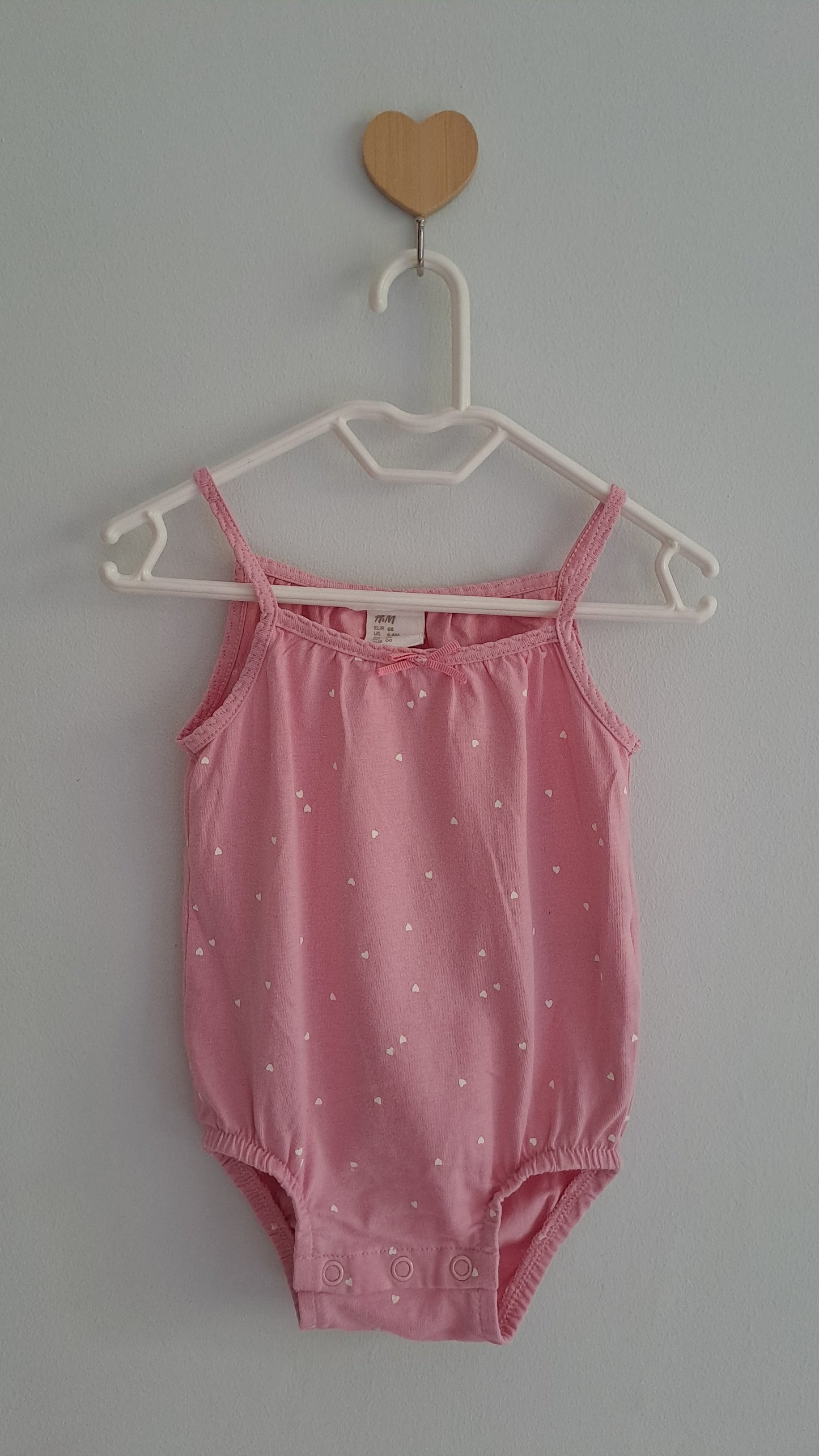 Pink Heart Baby Romper H&M 4-6 Months