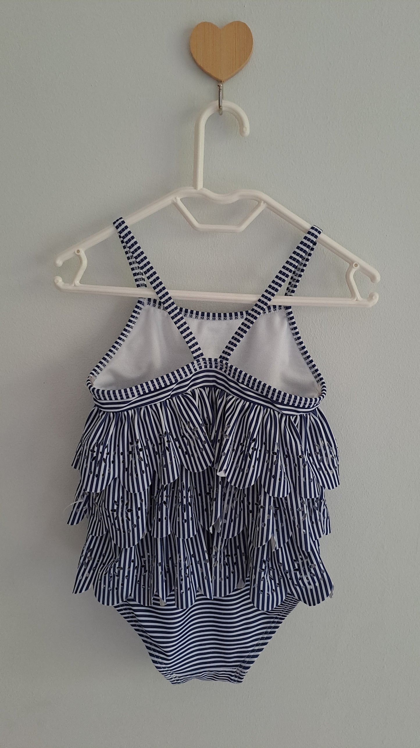 Girls Striped One Piece Swimming Costume Next 9-12 Months