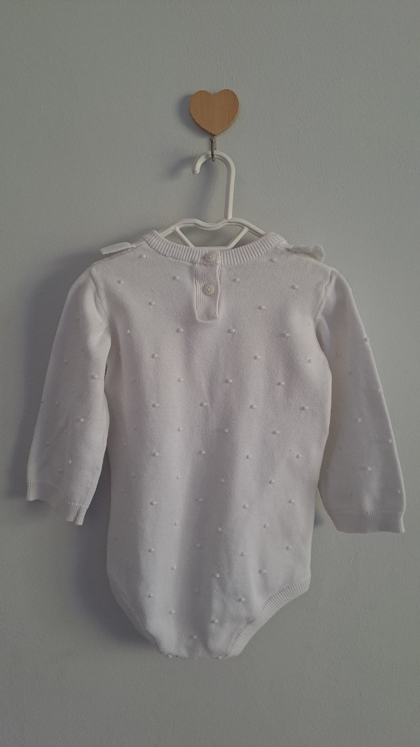 Frill Bodysuit White Jersey Ackermans 6-12 Months