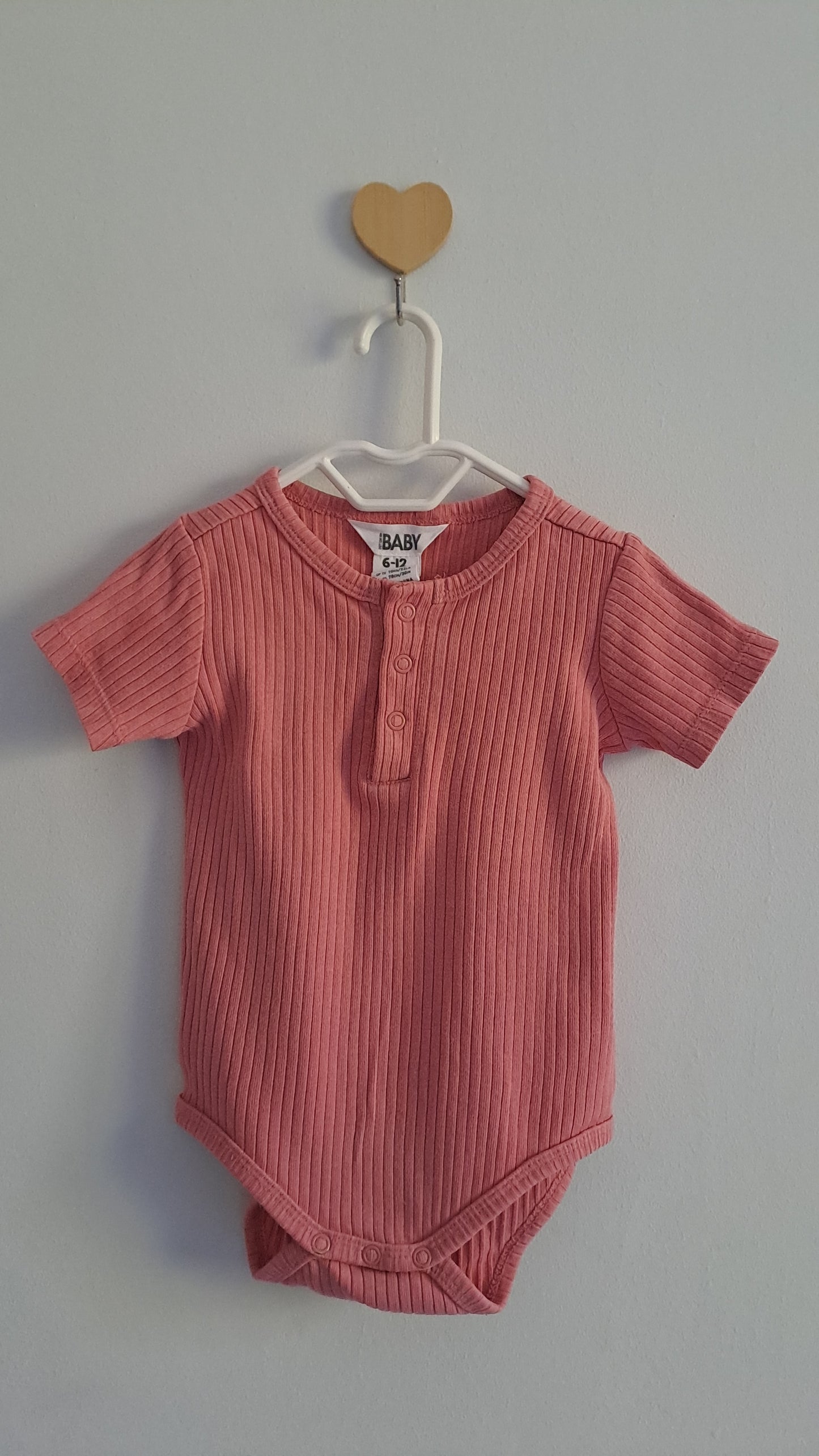 Pink Ribbed Bodysuit Cotton On 6-12 Months