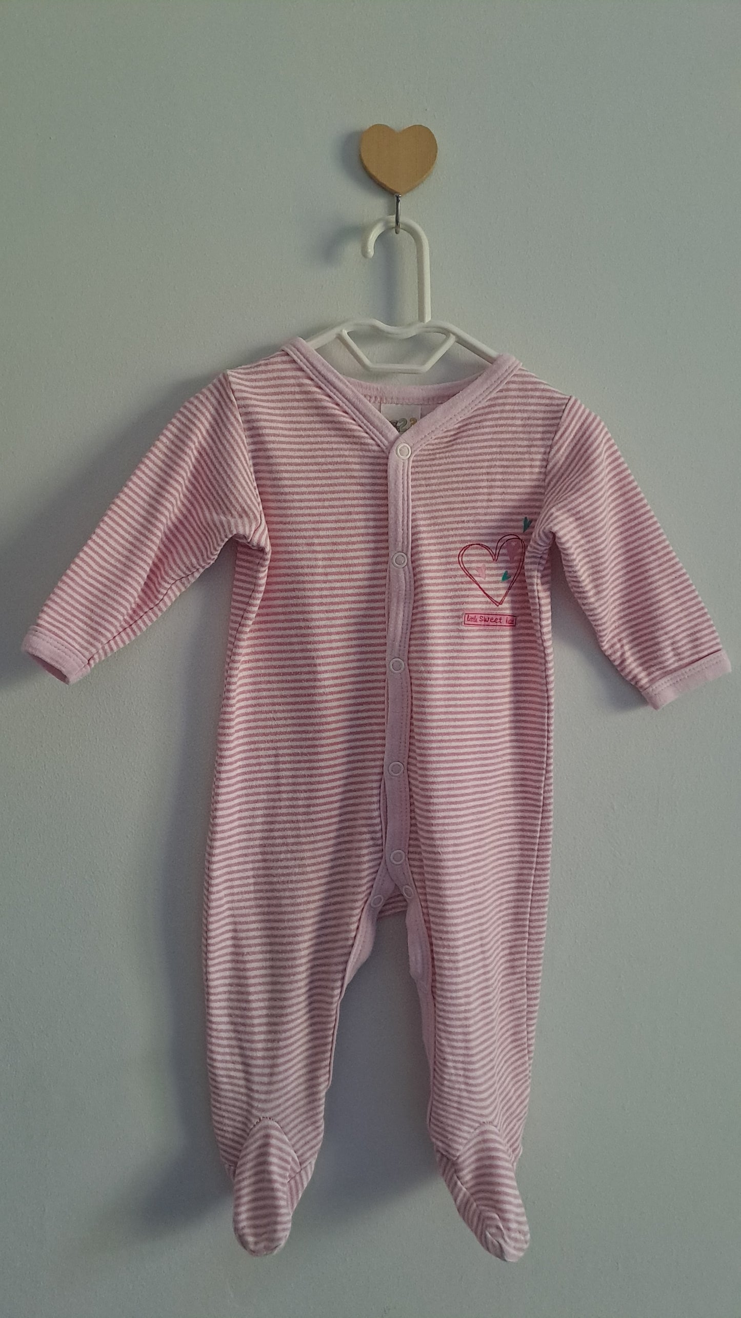 Pink And White Striped Onesie Ackermans 3-6 Months