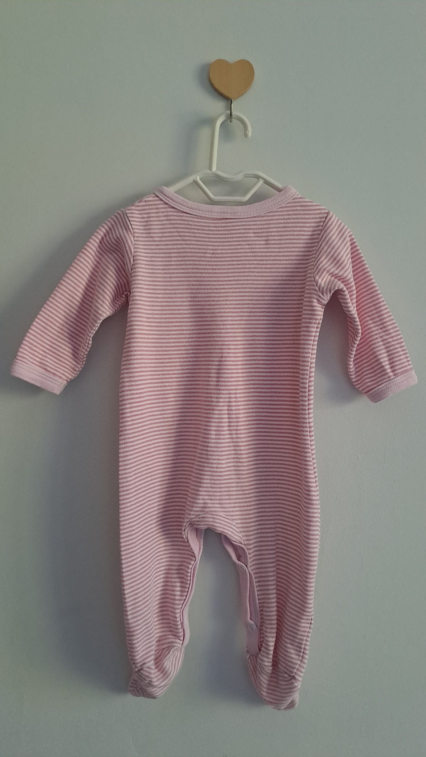 Pink And White Striped Onesie Ackermans 3-6 Months