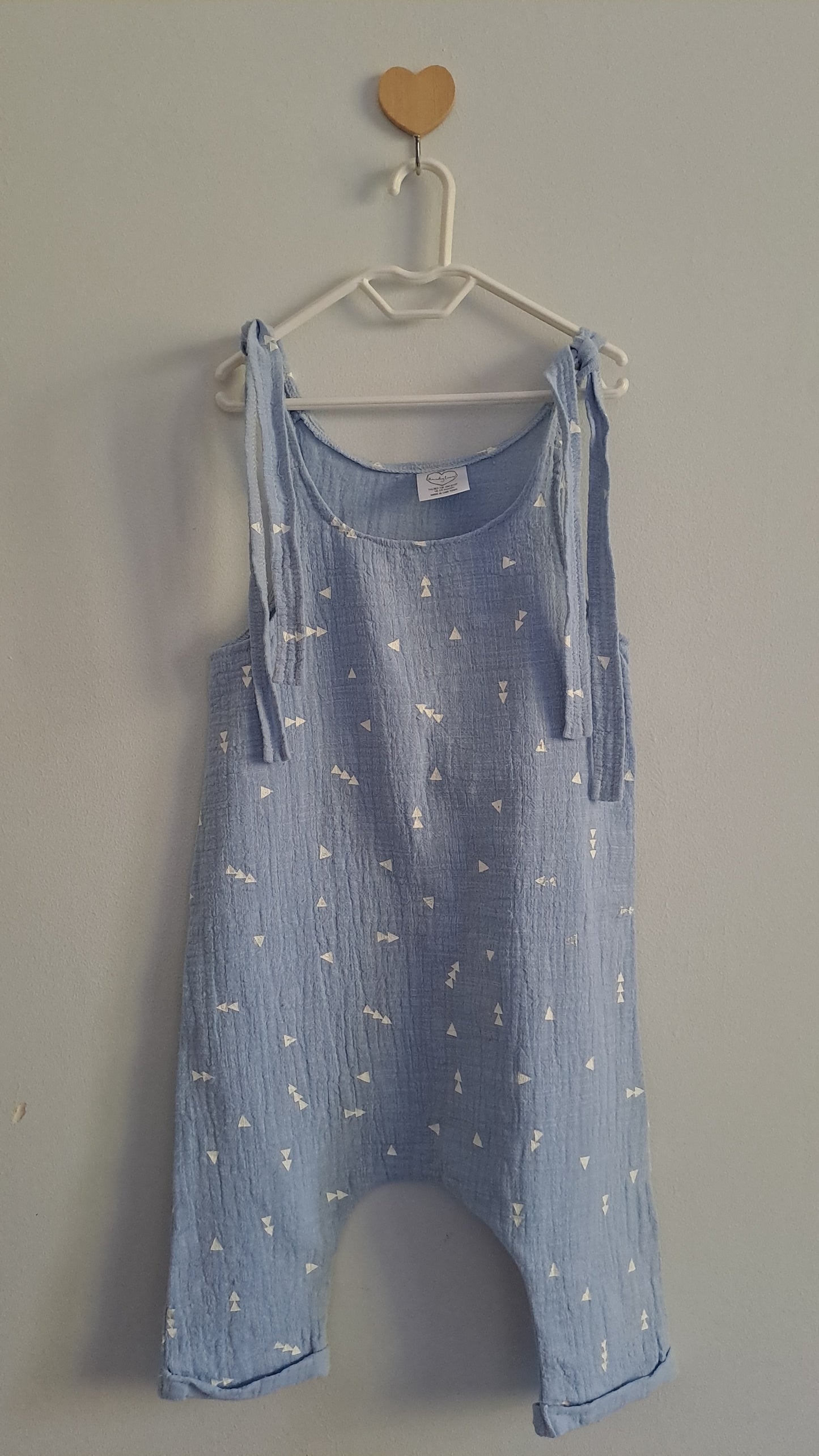 Dusty Blue Muslin Romper Dandylion 18-24 Months