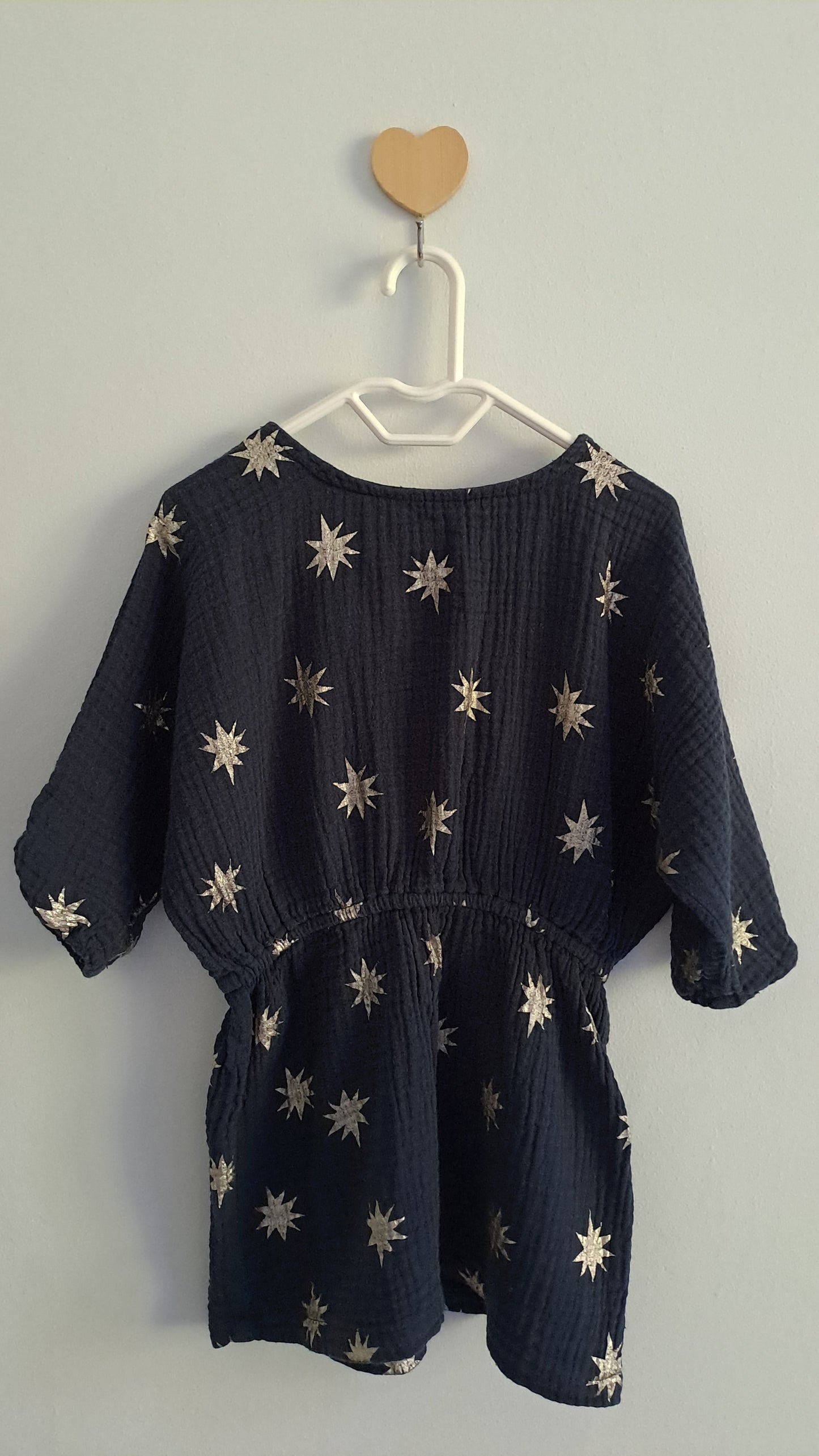 Dark Navy Muslin Dress With Silver Stars Cotton On Baby 12-18 Months