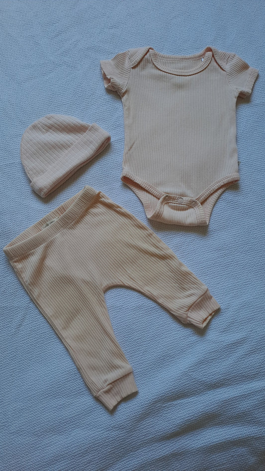 Little Dutch 3-Piece Ribbed Organic Cotton Set - Size 50/56 (Newborn) - 2 Months