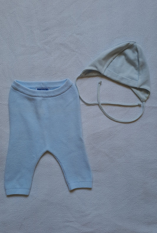 Jacadi Paris Baby Knit Set 0-3 Months - Pale Blue