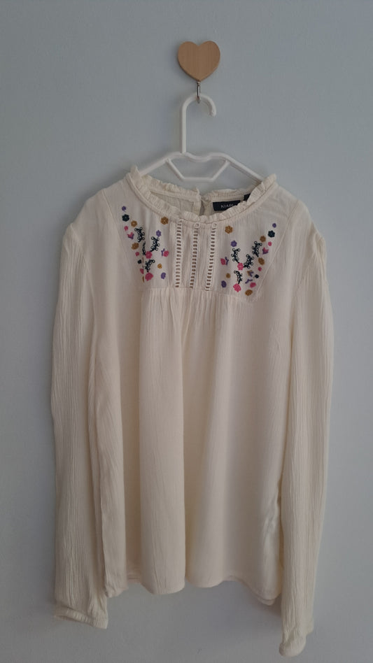 Girls White Bohemian Cotton Blouse with Embroidery – Kiabi (Age 7-8)